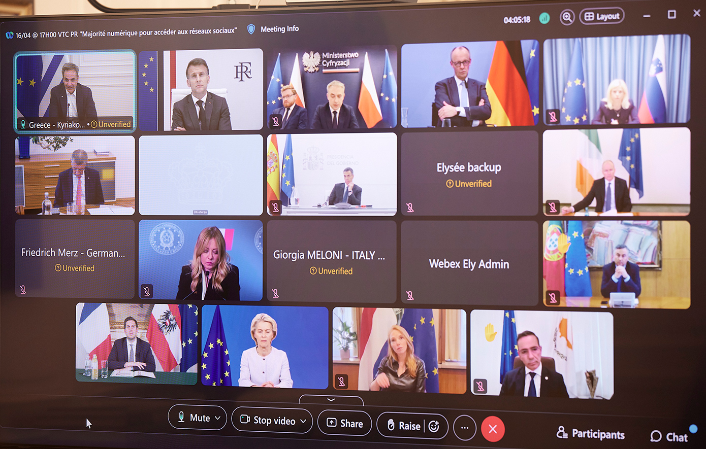 Τηλεδιάσκεψη ευρωπαίων ηγετών για προστασία ανηλίκων στο διαδίκτυο Τηλεδιάσκεψη ευρωπαίων ηγετών για προστασία ανηλίκων στο διαδίκτυο