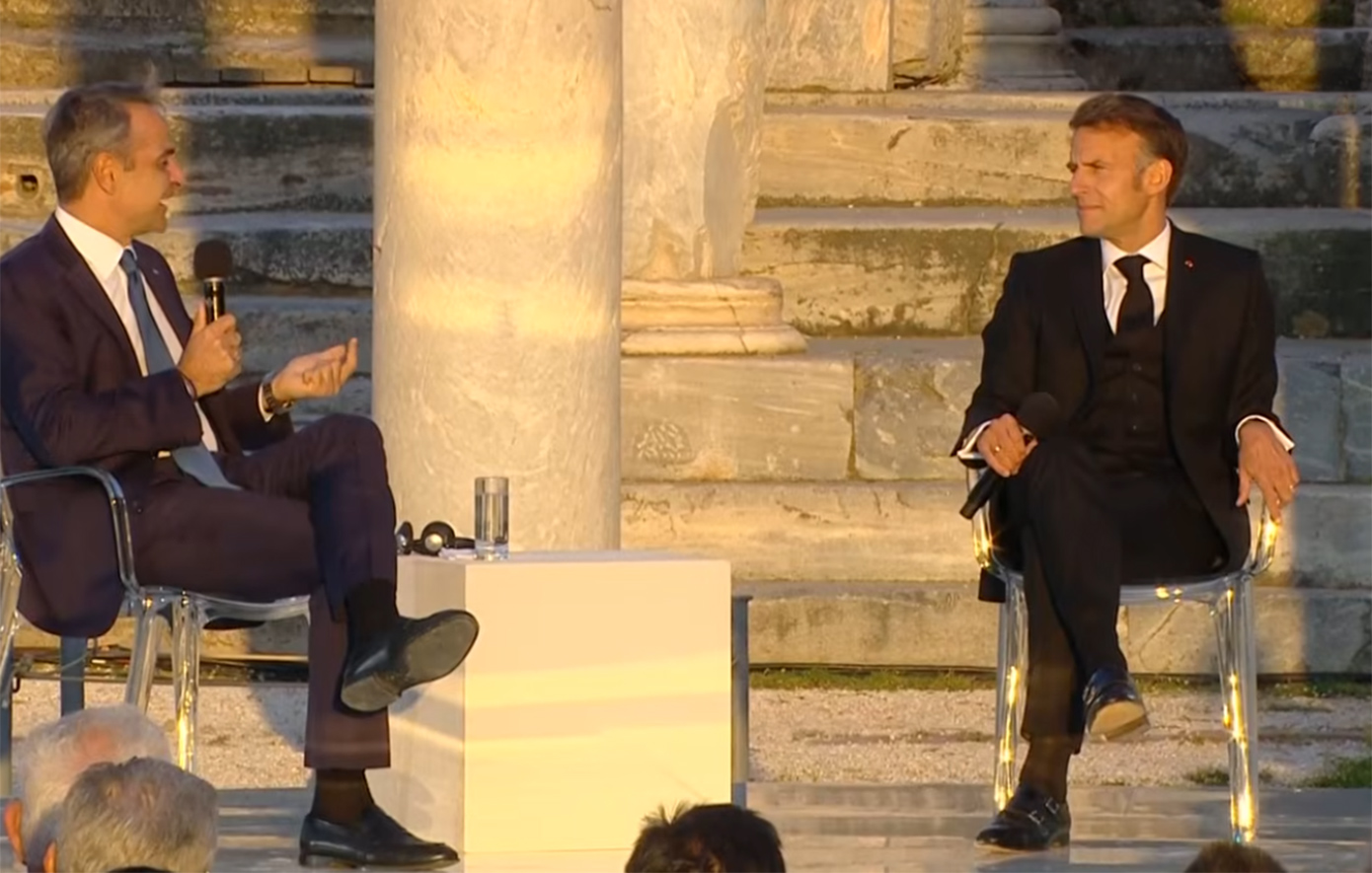 Στη Ρωμαϊκή Αγορά ο Μακρόν &#8211; Live η συζήτηση με τον Μητσοτάκη