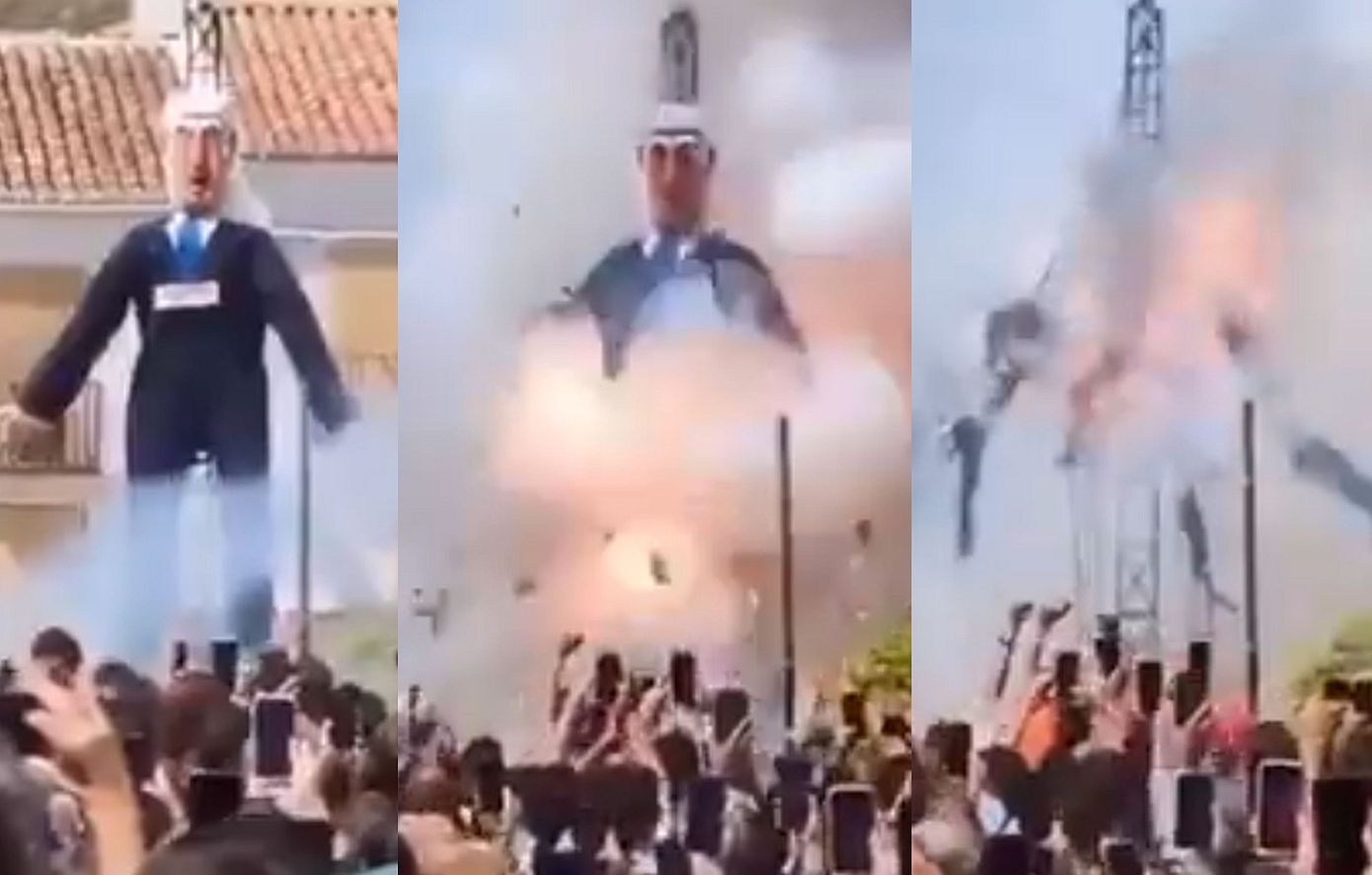 Ισπανία: Έφτιαξαν ομοίωμα 7 μέτρων του Νετανιάχου και το ανατίναξαν με εκρηκτικά &#8211; Σκληρή αντίδραση του ισραηλινού ΥΠΕΞ