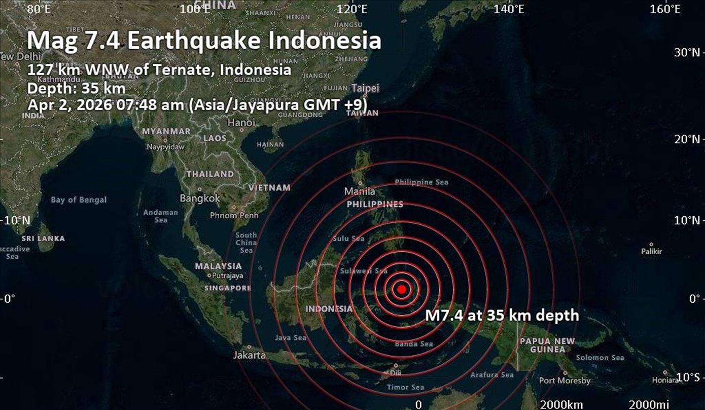 Ισχυρός σεισμός 7,4 Ρίχτερ στην Ινδονησία &#8211; Προειδοποίηση για τσουνάμι