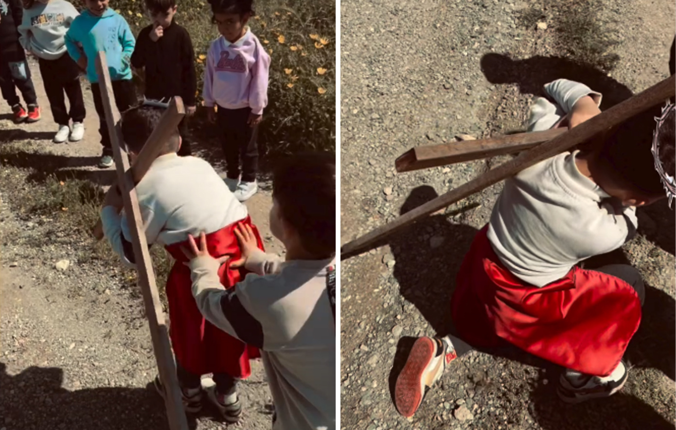 Νήπια έκαναν αναπαράσταση της Σταύρωσης σε νηπιαγωγείο