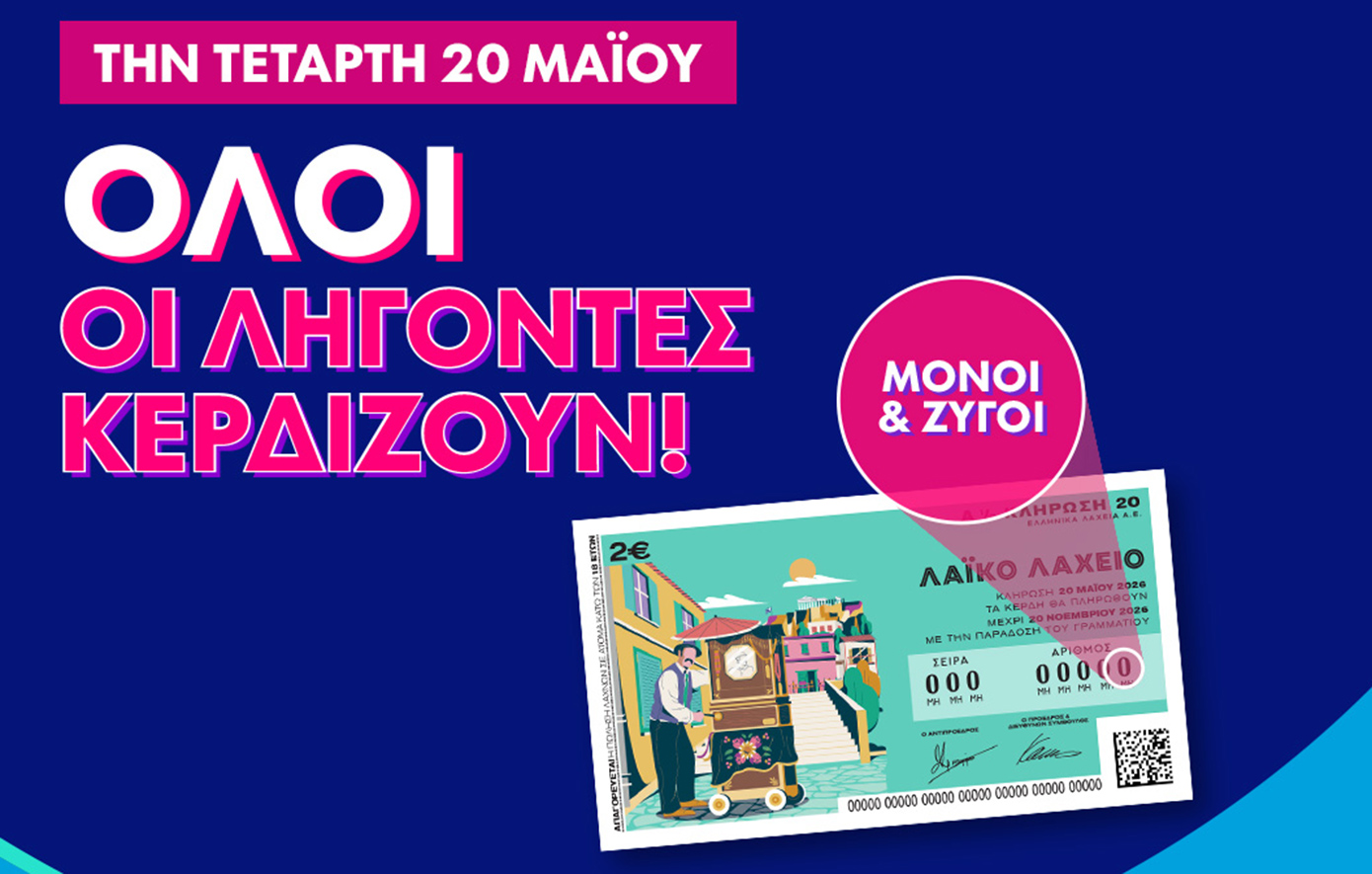 Όλοι οι λήγοντες κερδίζουν στο Λαϊκό Λαχείο