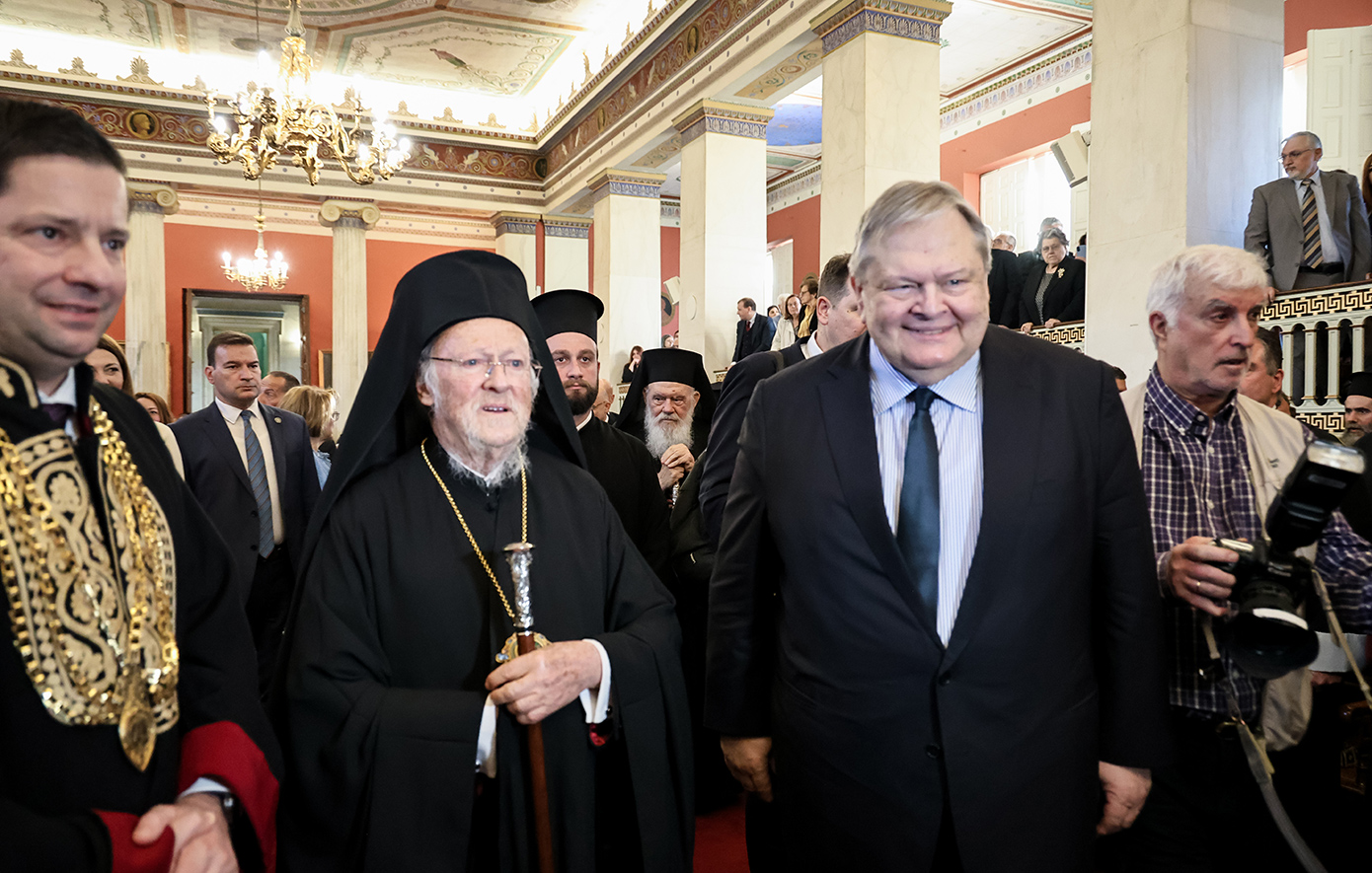 Ενώπιον του Πατριάρχη Βαρθολομαίου η αναγόρευση του Ευάγγελου Βενιζέλου σε επίτιμο διδάκτορα στο ΕΚΠΑ