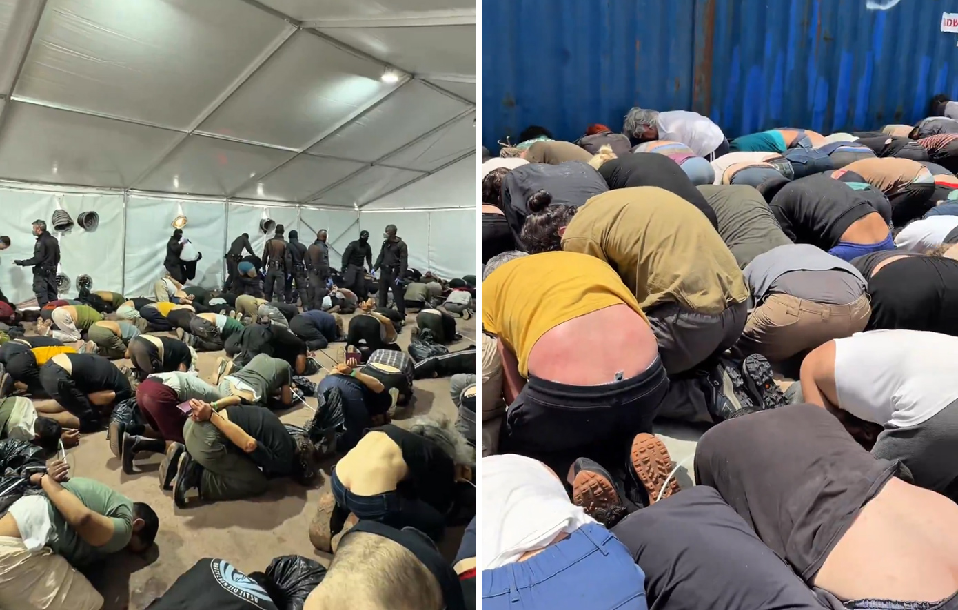 Σάλος με βίντεο και εικόνες από τον εξευτελισμό ακτιβιστών του στολίσκου για τη Γάζα &#8211; Εκατοντάδες άνθρωποι γονατιστοί και με δεμένα χέρια