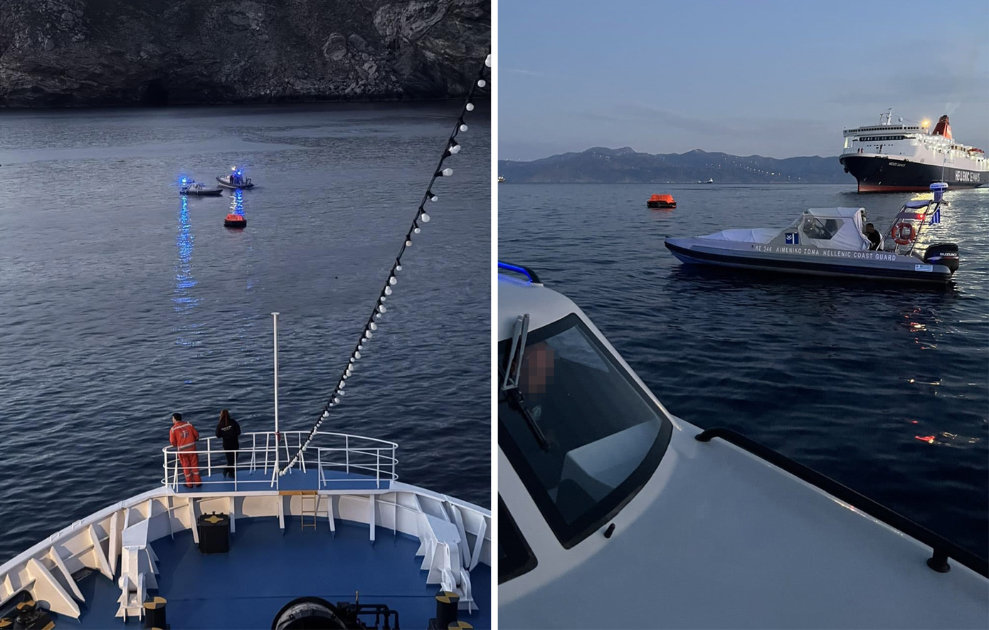 Εικόνες από το σημείο όπου βυθίστηκε το πλοίο «Corsage C» βόρεια της Άνδρου – Μετέφερε 8.000 τόνους σόδας