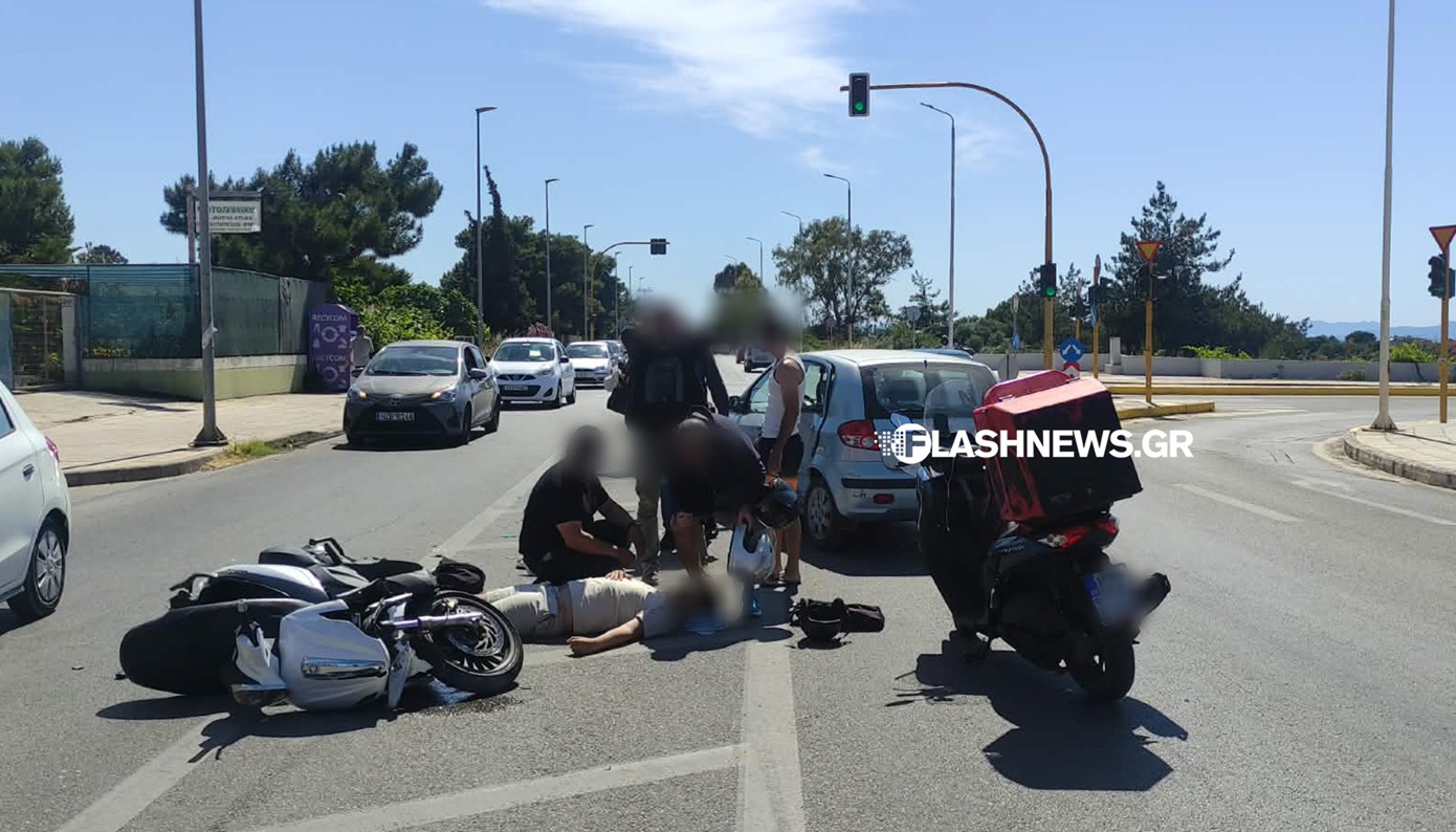 Χανιά: Στο νοσοκομείο νεαρός μετά από σύγκρουση δικύκλου με αυτοκίνητο &#8211; Δείτε φωτογραφίες