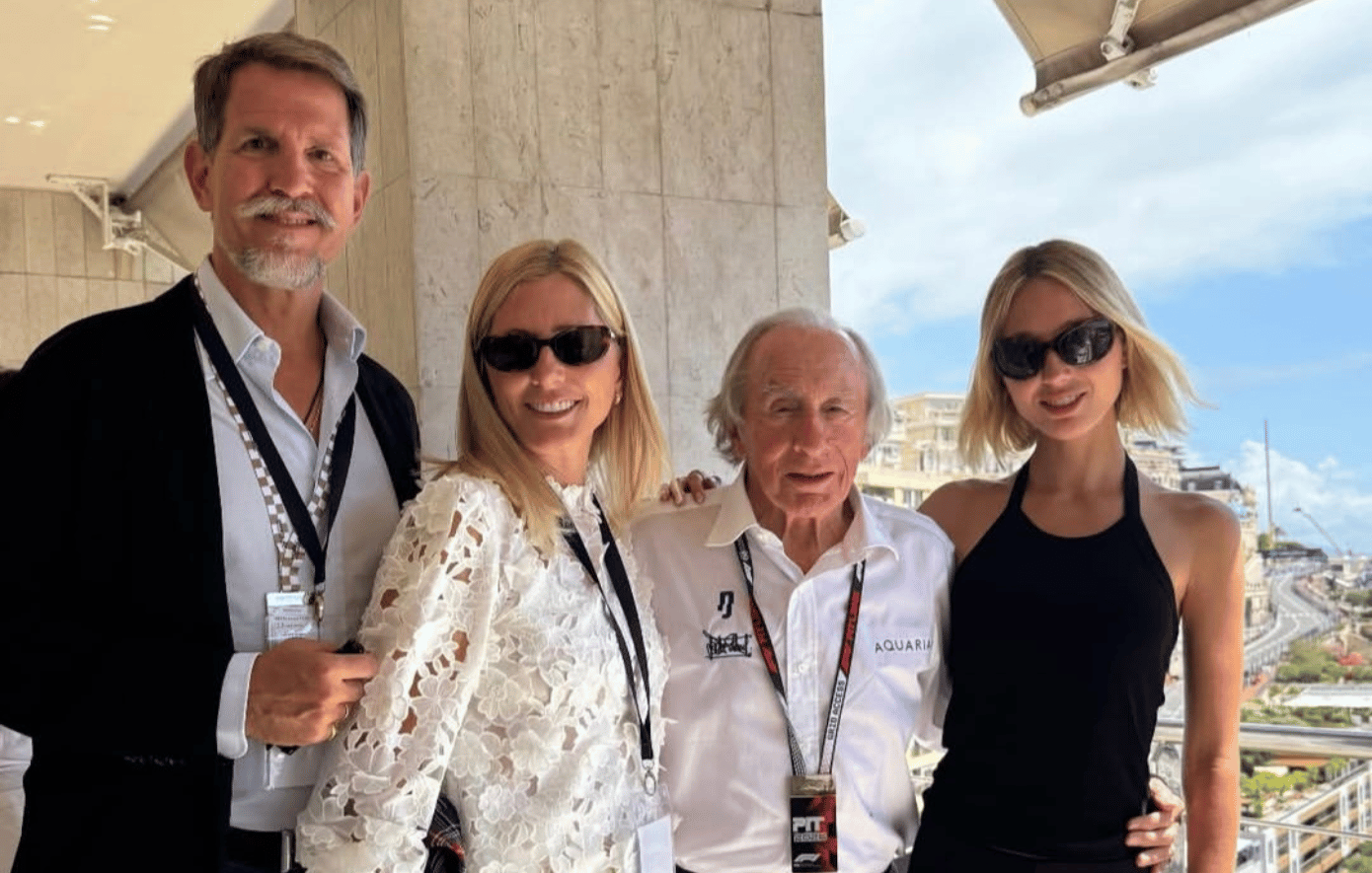 Ο Παύλος Ντε Γκρες και η Μαρί Σαντάλ στο Grand Prix του Μονακό με τον θρύλο της Formula 1, Σερ Τζάκι Στιούαρτ