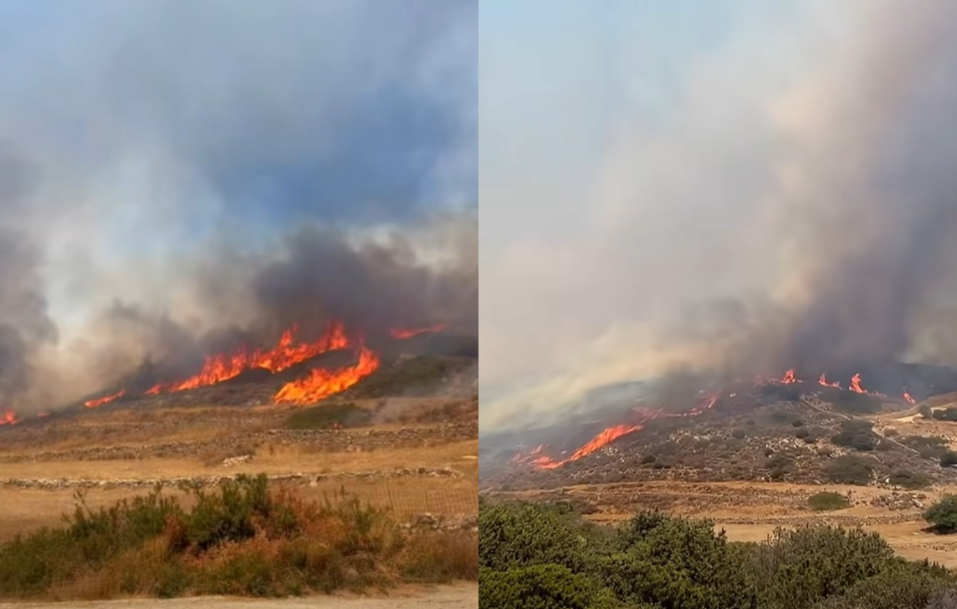 Ισχυροί άνεμοι δυσχεραίνουν την κατάσβεση των αναζωπυρώσεων της φωτιάς στην Πάρο &#8211; Μηνύματα από το 112 για εκκένωση οικισμών