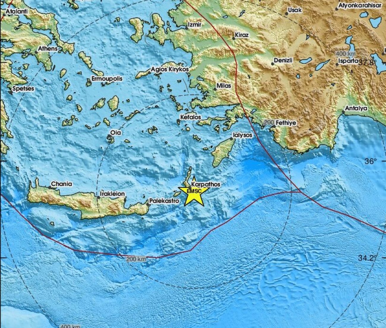 Ισχυρός σεισμός στην Κάρπαθο