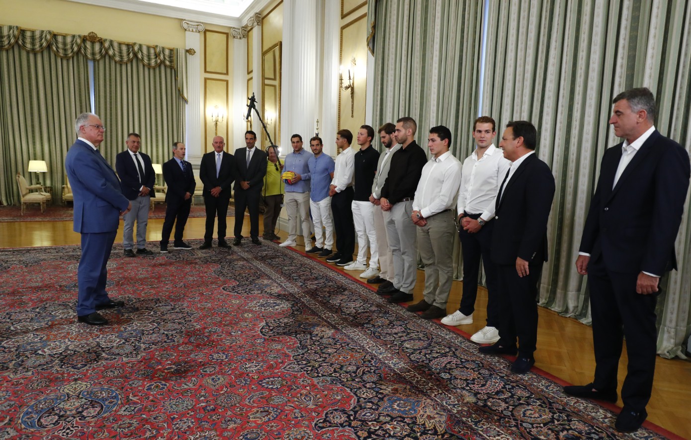 Εθνική ομάδα πόλο: Στο Προεδρικό Μέγαρο οι παγκόσμιοι πρωταθλητές