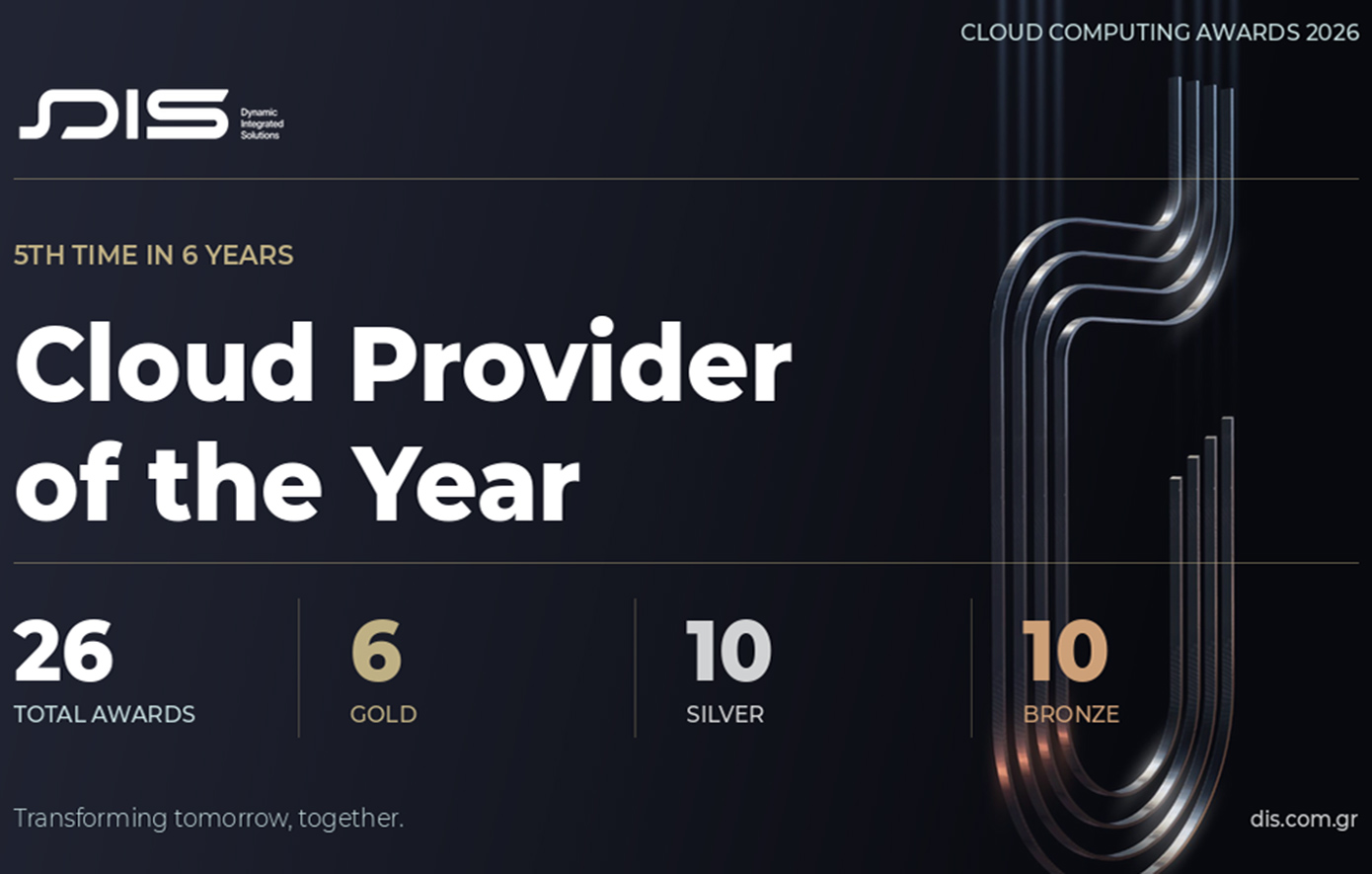 Η DIS αναδείχθηκε «Cloud Provider of the Year» στα Cloud Computing Awards 2026 – για 5η φορά μέσα σε 6 χρόνια