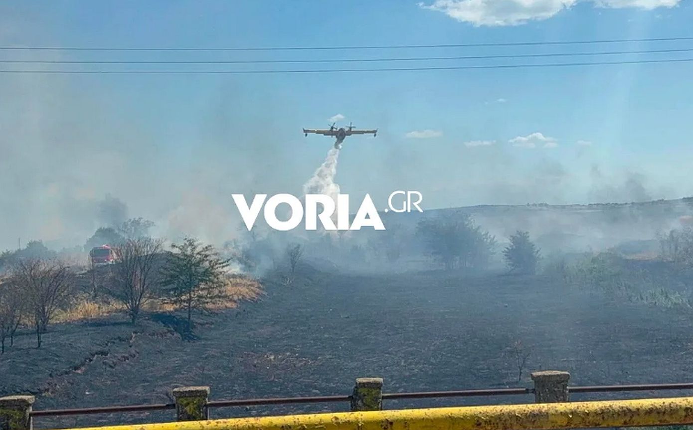 Φωτιά σε περιοχή κοντά στους Νέους Επιβάτες στη Θεσσαλονίκη &#8211; Μήνυμα από το 112 στους κατοίκους
