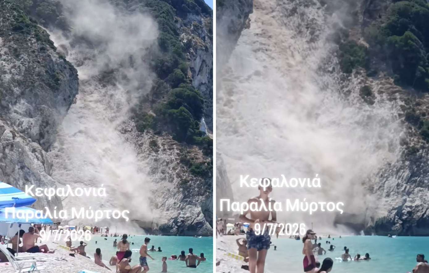 Έκτακτα μέτρα για τις κατολισθήσεις στην παραλία του Μύρτου στην Κεφαλονιά