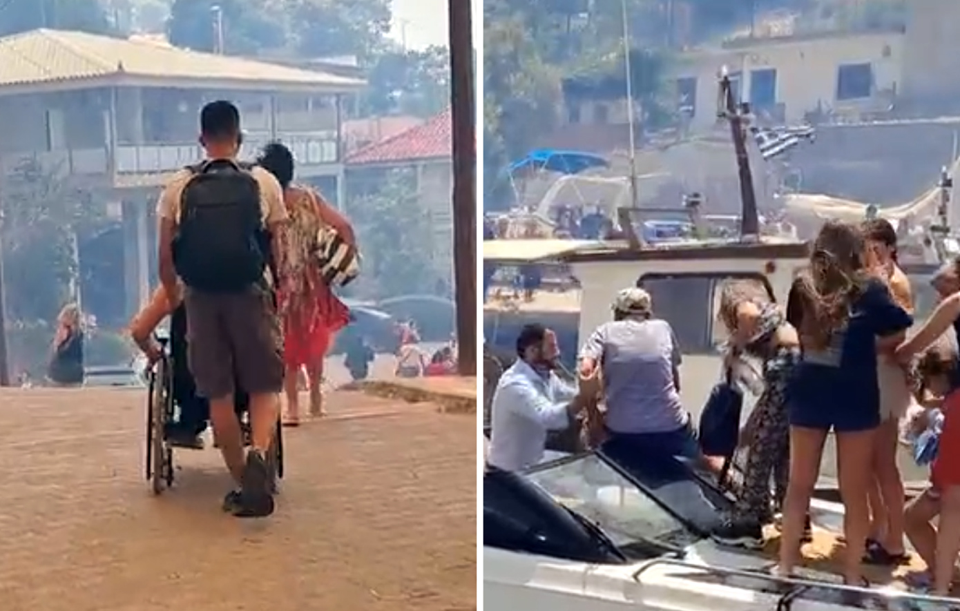 Πύρινη κόλαση στη Βοιωτία: Κάηκαν σπίτια, η φωτιά έκοψε δρόμο εκκένωσης &#8211; Κοσμοσυρροή στο λιμάνι του Πόρτο Γερμενό