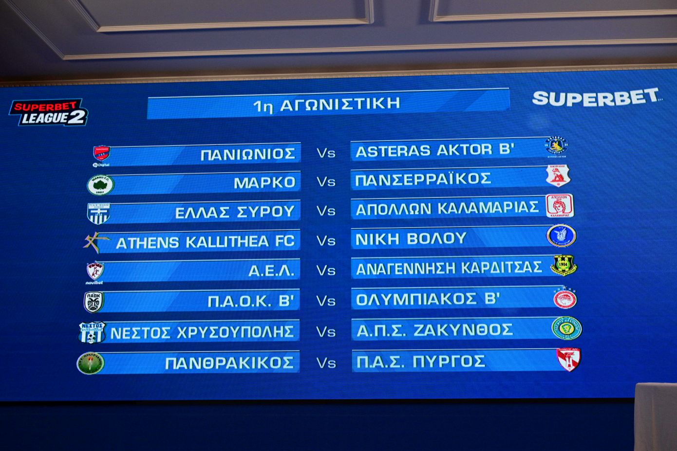 Super League 2: Πρεμιέρα με ΠΑΟΚ Β-Ολυμπιακός Β-Όλο το πρόγραμμα του πρωταθλήματος