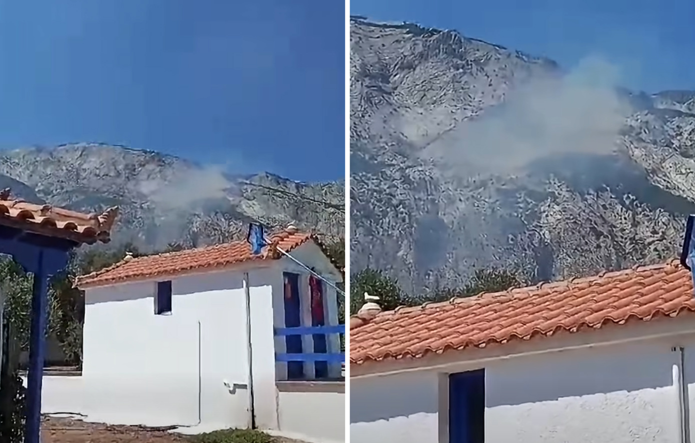 Σάμος: Έκρηξη βλήματος μέσα στις φλόγες στον Μαραθόκαμπο &#8211; Βίντεο ντοκουμέντο από το παλιό πεδίο βολής