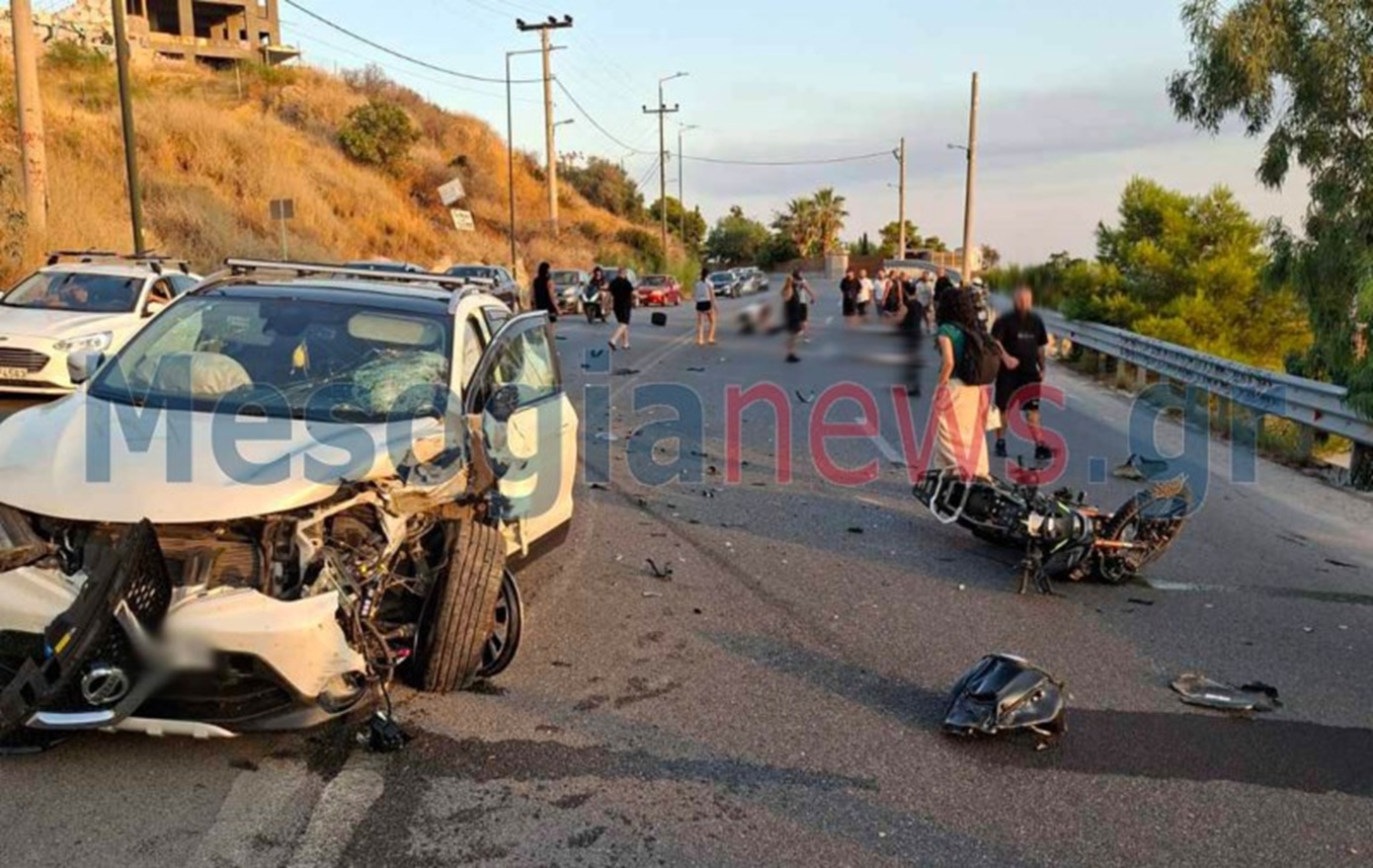 Σφοδρό τροχαίο στην Αθηνών &#8211; Σουνίου: Διαλύθηκε η μοτοσικλέτα – Νεκρός ο οδηγός, σοβαρά τραυματίας η συνεπιβάτιδα του