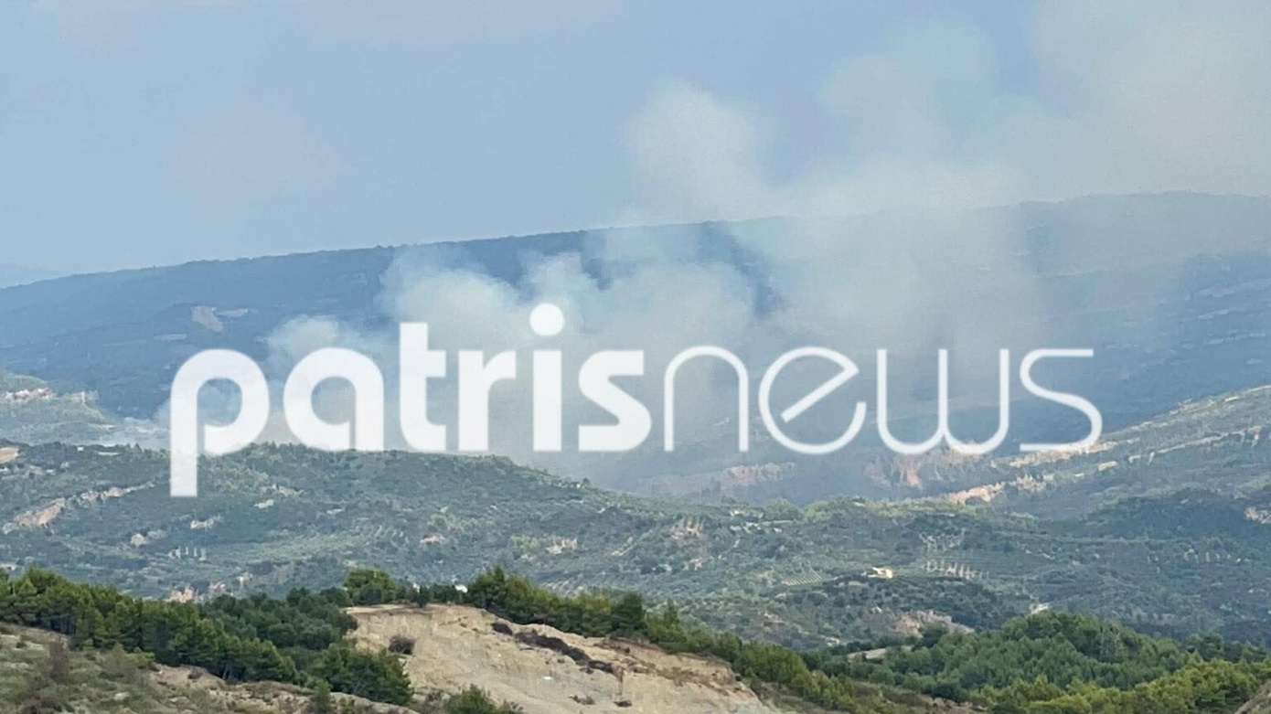 Φωτιά στο Μουζάκι Ηλείας σε κοντινή απόσταση από σπίτια &#8211; Μεγάλη δύναμη της πυροσβεστικής στο σημείο