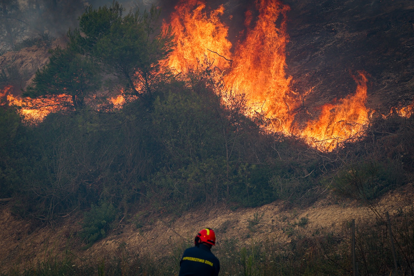 Φωτιά στην περιοχή Βαμβακές Περαχώρας Κορινθίας &#8211; Επιχειρούν 8 εναέρια μέσα