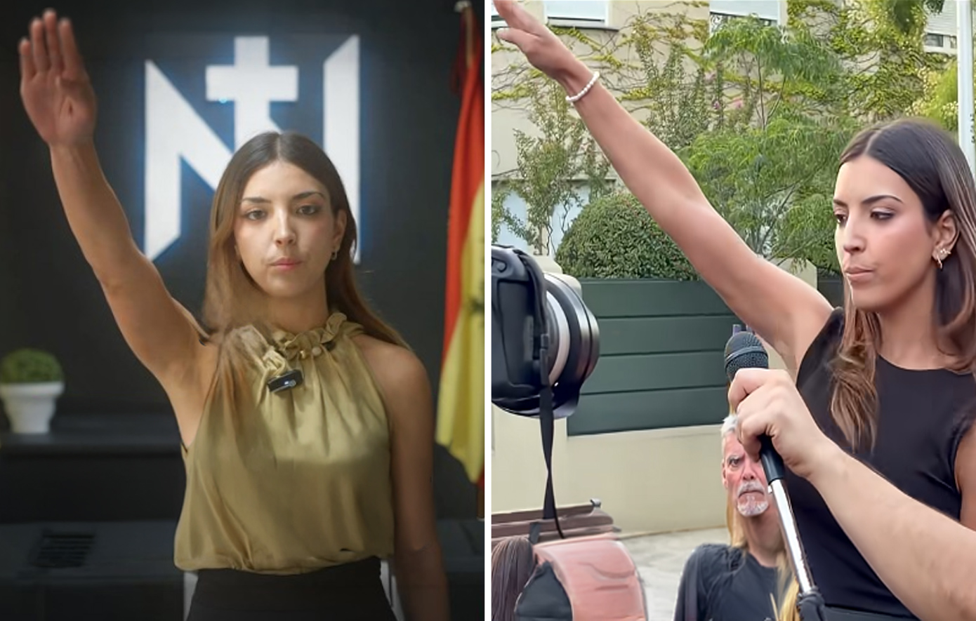 Ο ναζιστικός χαιρετισμός της ακτιβίστριας Ισαμπέλ Περάλτα έξω από την πρεσβεία του Μαρόκου που ξεσήκωσε θύελλα