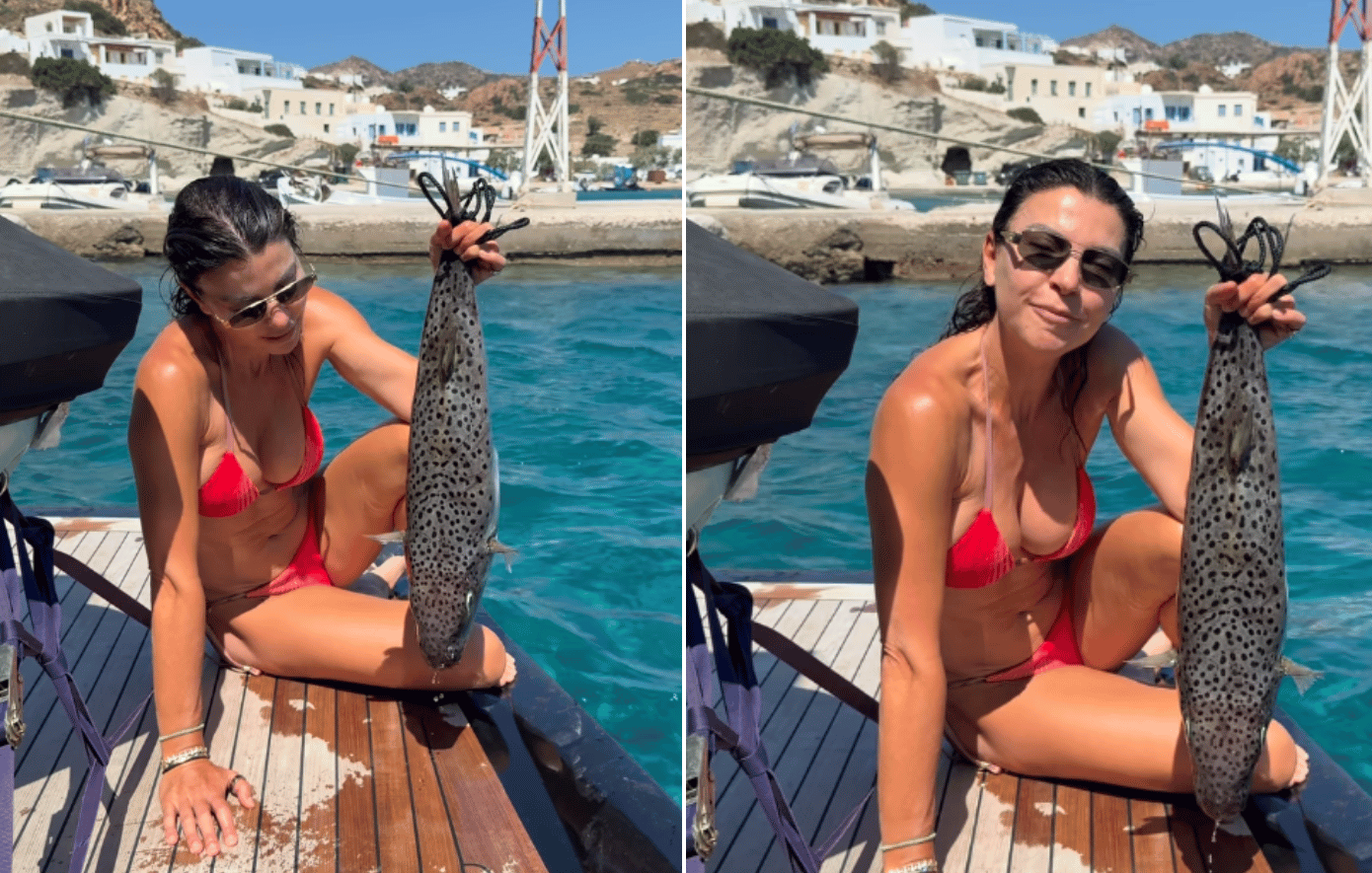 Η Μαρίνα Βερνίκου πόζαρε με λαγοκέφαλο: «Δεν υπάρχει κανένας λόγος να φοβόμαστε τη θάλασσα»