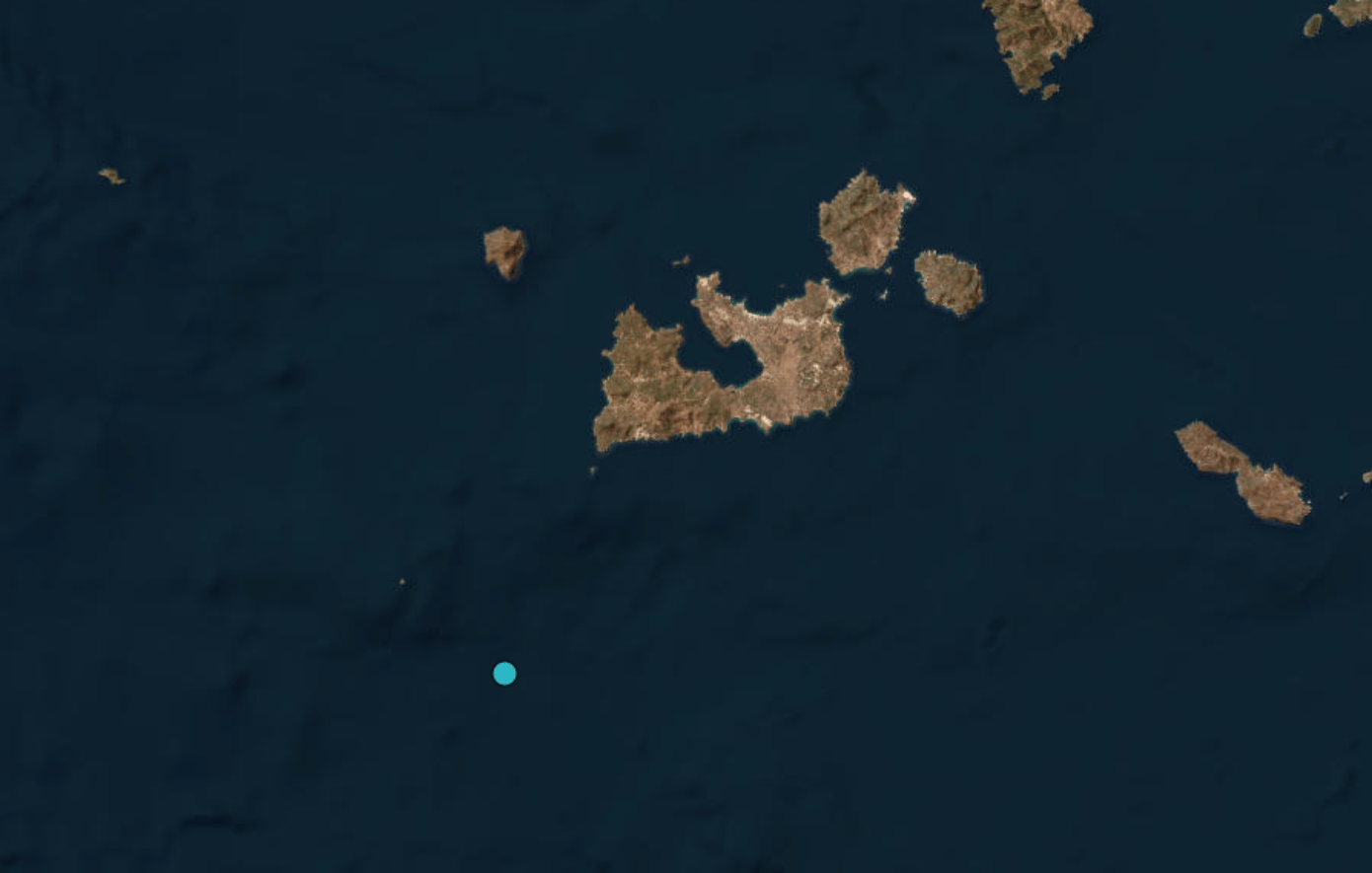 Σεισμός με επίκεντρο την περιοχή  ανοιχτά της Μήλου