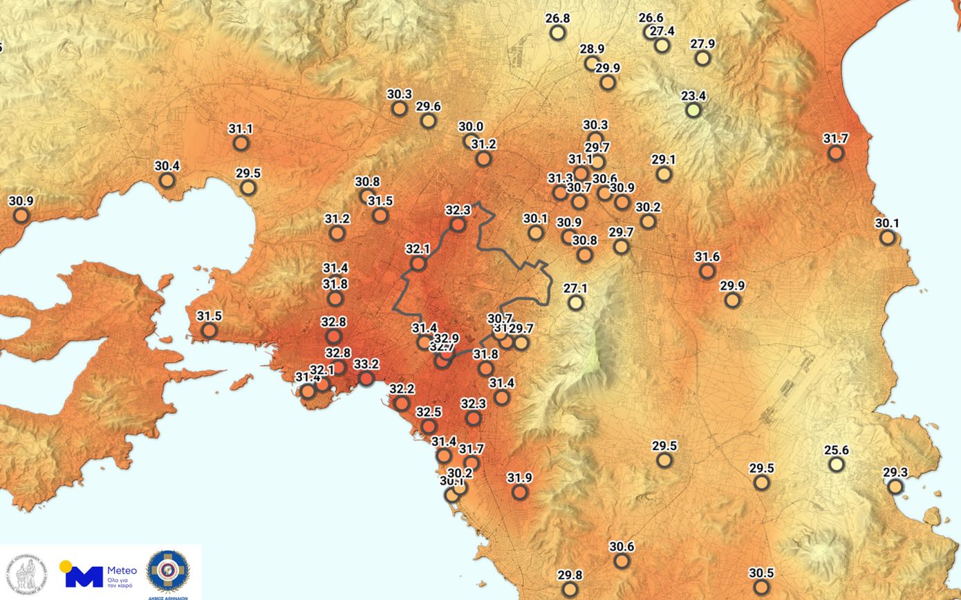 Ισχυρή δυσφορία το βράδυ της Κυριακής στην Αθήνα &#8211; Στους 32-33 °C η θερμοκρασία
