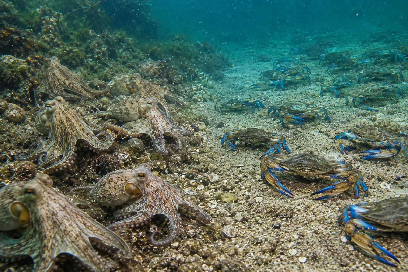 Η Ιταλία επιστρατεύει 130.000 χταπόδια στη μάχη κατά των μπλε καβουριών
