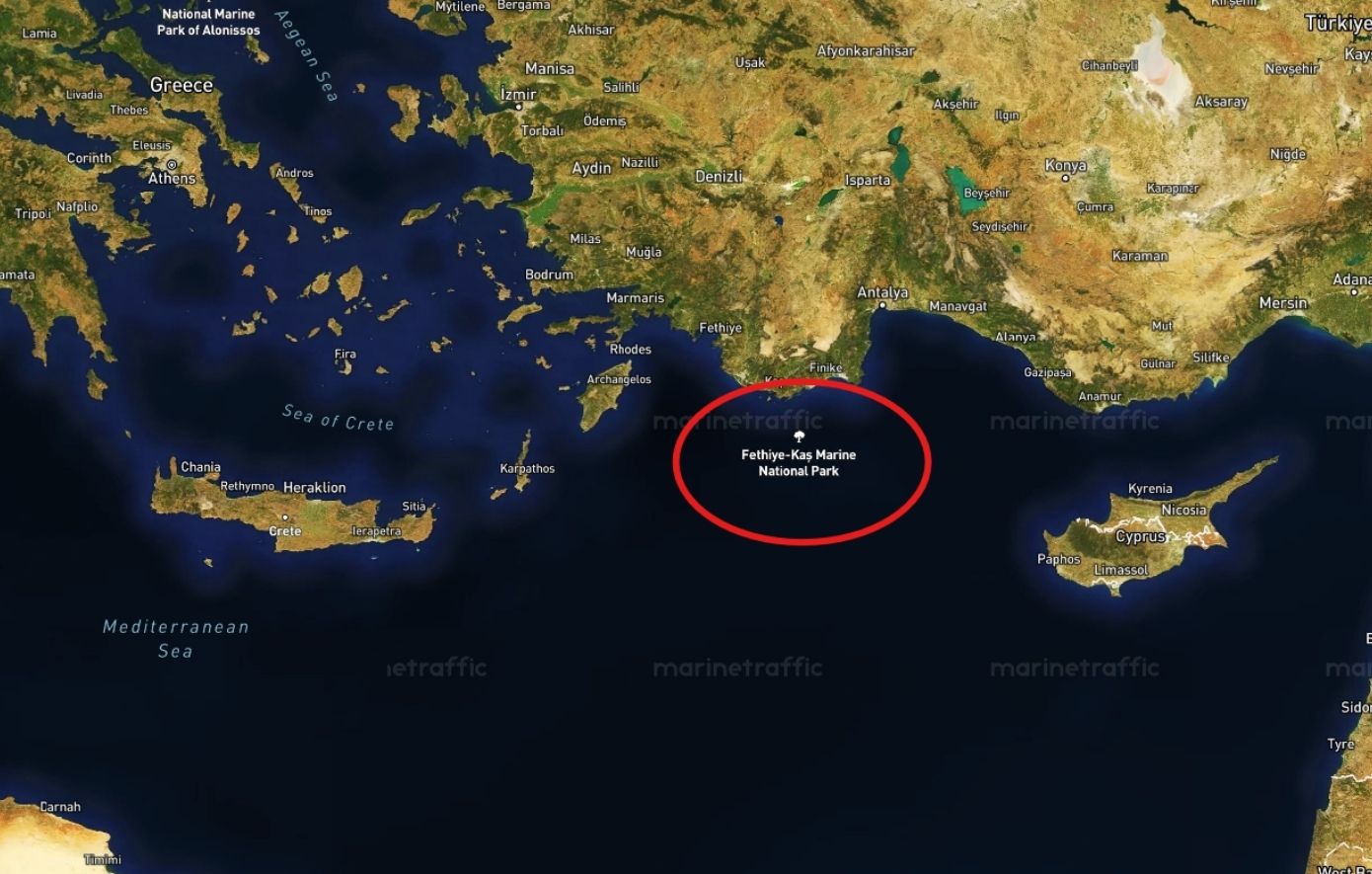 Πρόκληση δίχως τέλος: Το τουρκικό «θαλάσσιο πάρκο» που περικλείει το Καστελόριζο εμφανίστηκε στους χάρτες του MarineTraffic