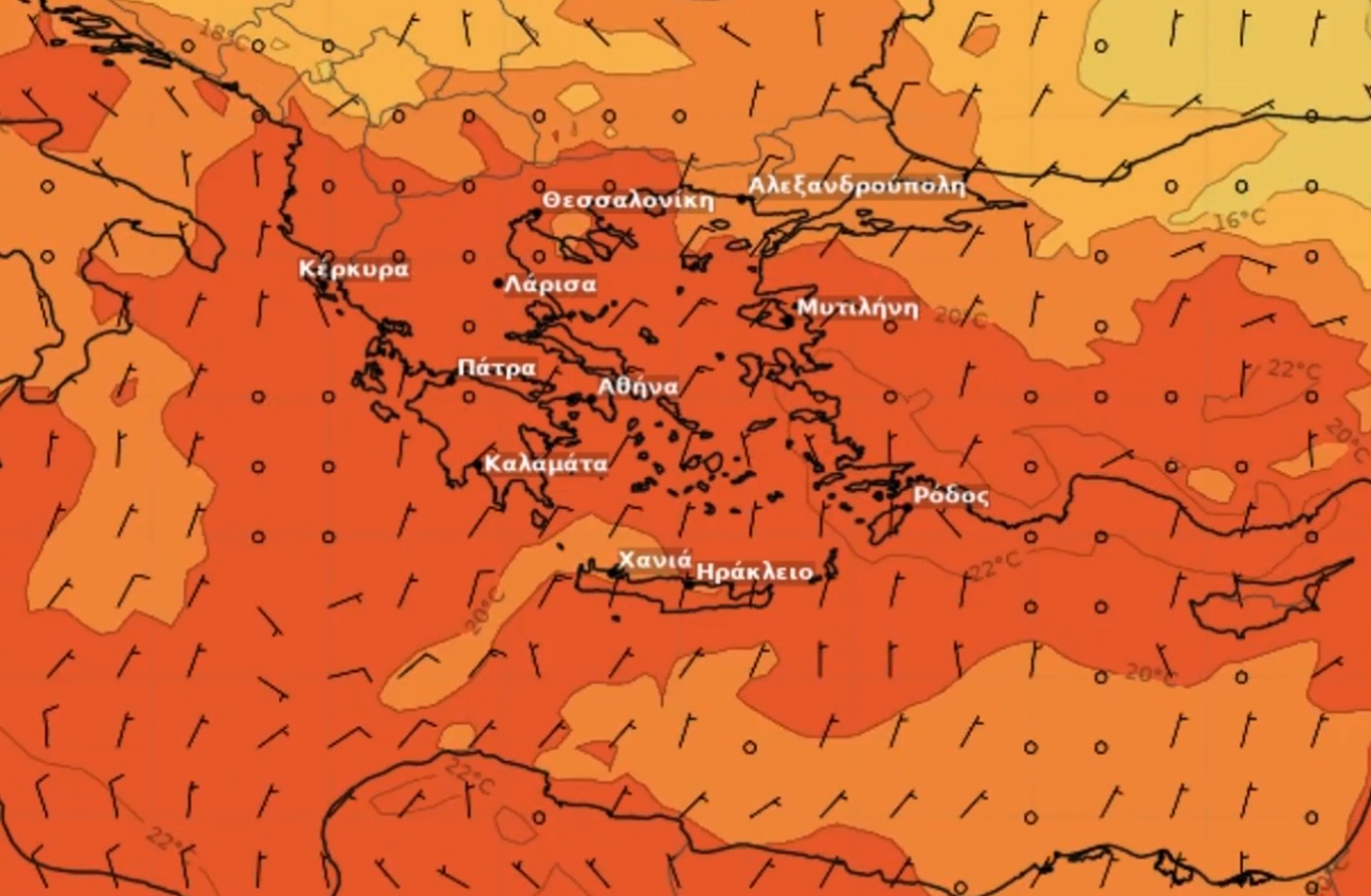 Θερμές αέριες μάζες πάνω από την Ελλάδα έως τις 11 Σεπτεμβρίου &#8211; Η εξέλιξη της θερμοκρασίας