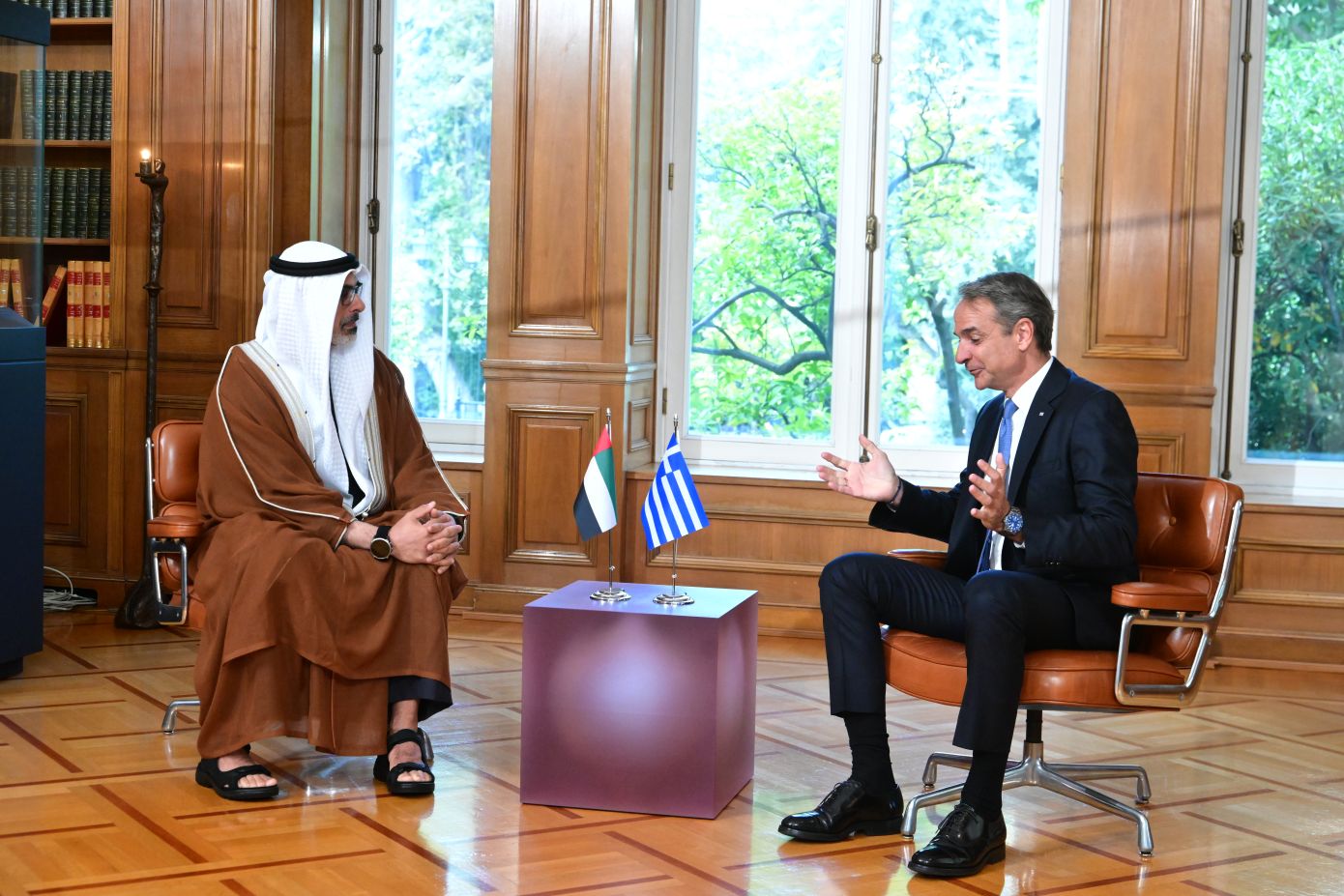 Συνάντηση του Κ. Μητσοτάκη με τον πρίγκιπα διάδοχο του Άμπου Ντάμπι: «Οι δύο χώρες μπορούν να λειτουργήσουν μαζί ως πυλώνες σταθερότητας»