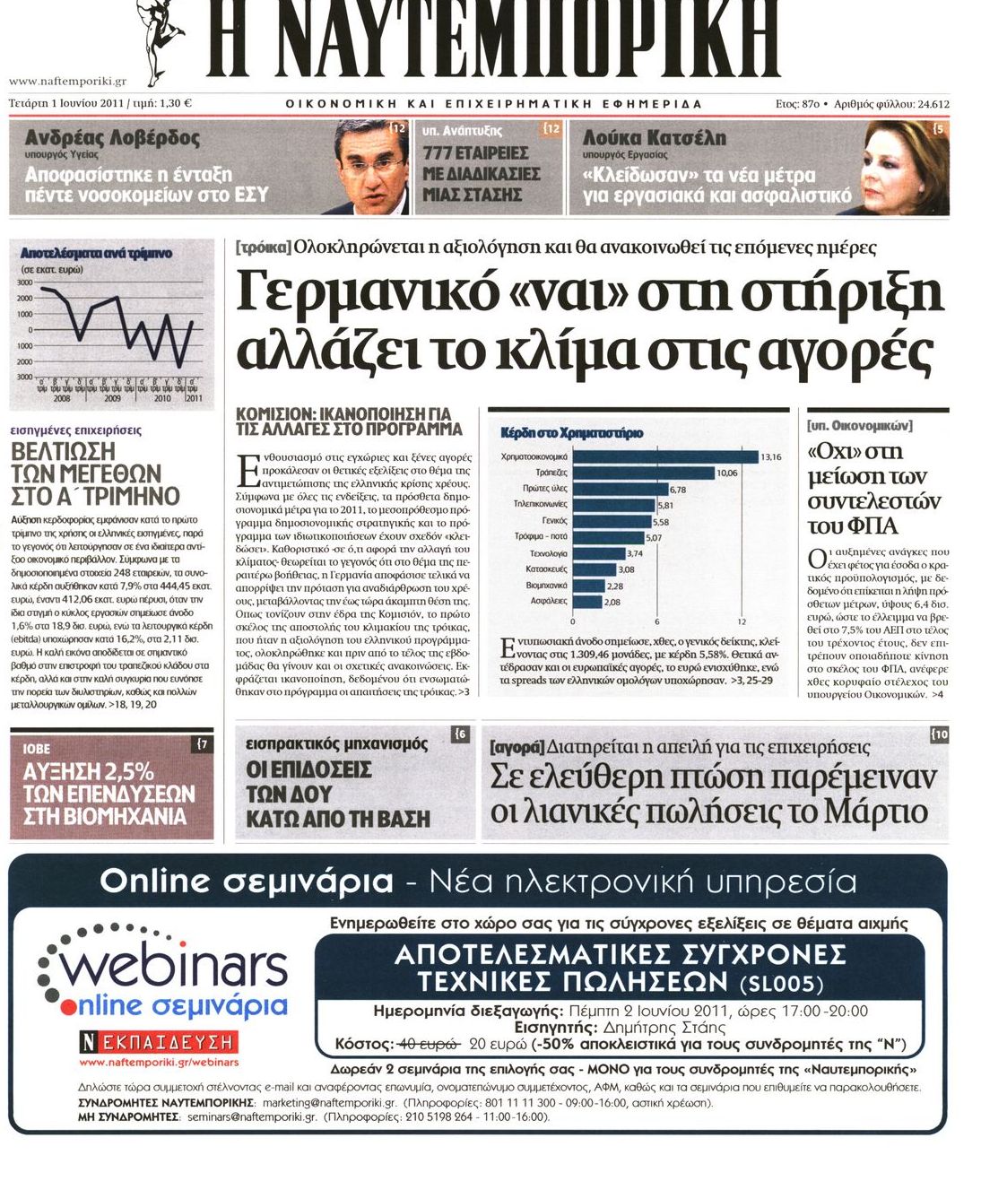 Εξώφυλο εφημερίδας ΝΑΥΤΕΜΠΟΡΙΚΗ Tue, 31 May 2011 21:00:00 GMT
