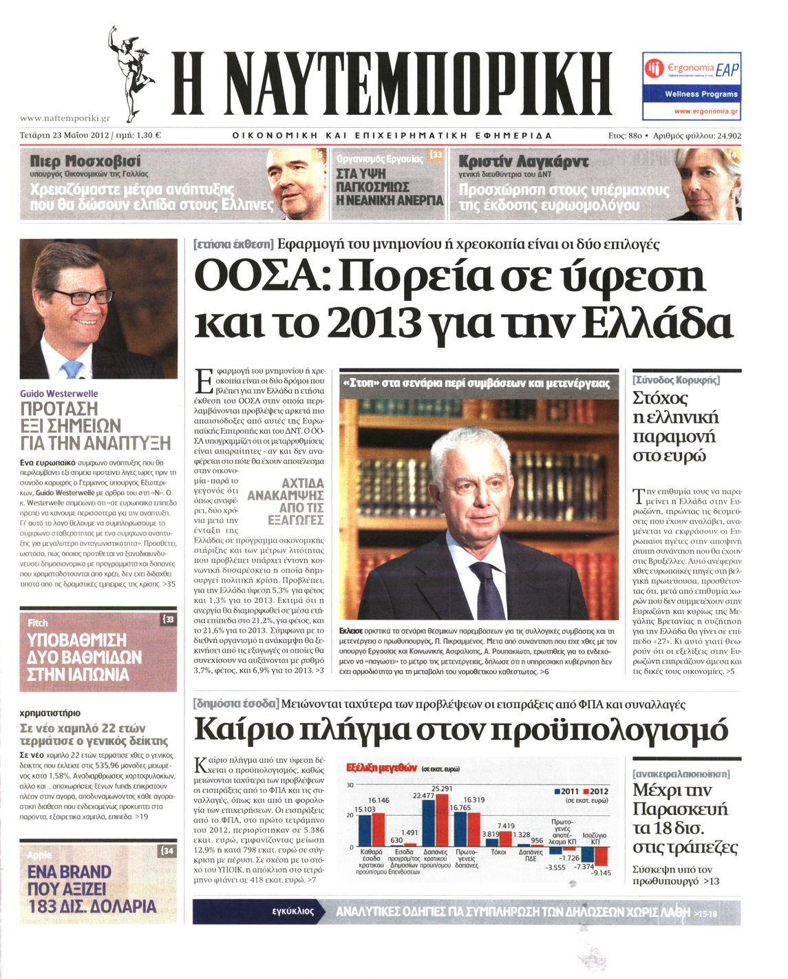 Εξώφυλο εφημερίδας ΝΑΥΤΕΜΠΟΡΙΚΗ 2012-05-23