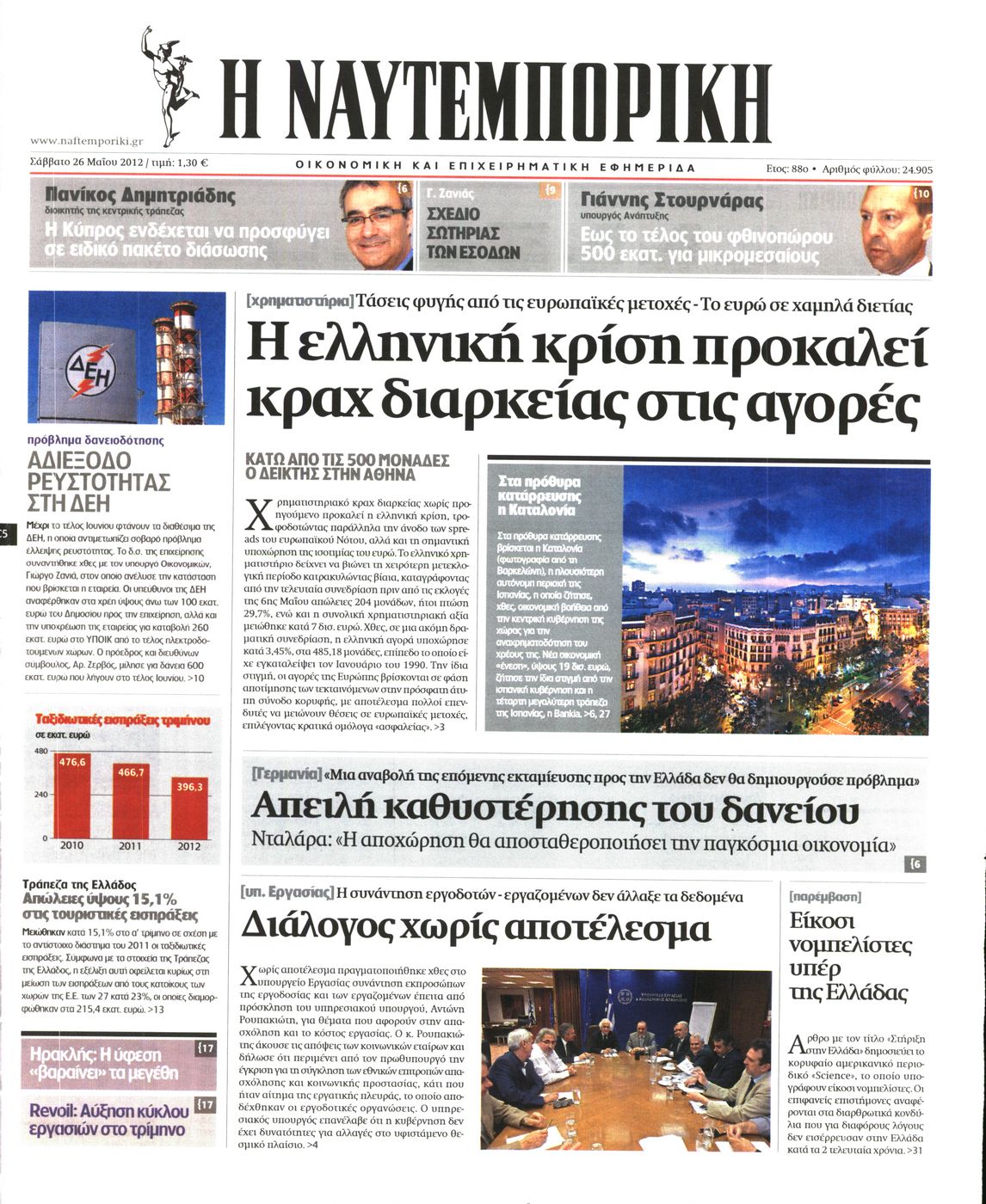 Εξώφυλο εφημερίδας ΝΑΥΤΕΜΠΟΡΙΚΗ 2012-05-26