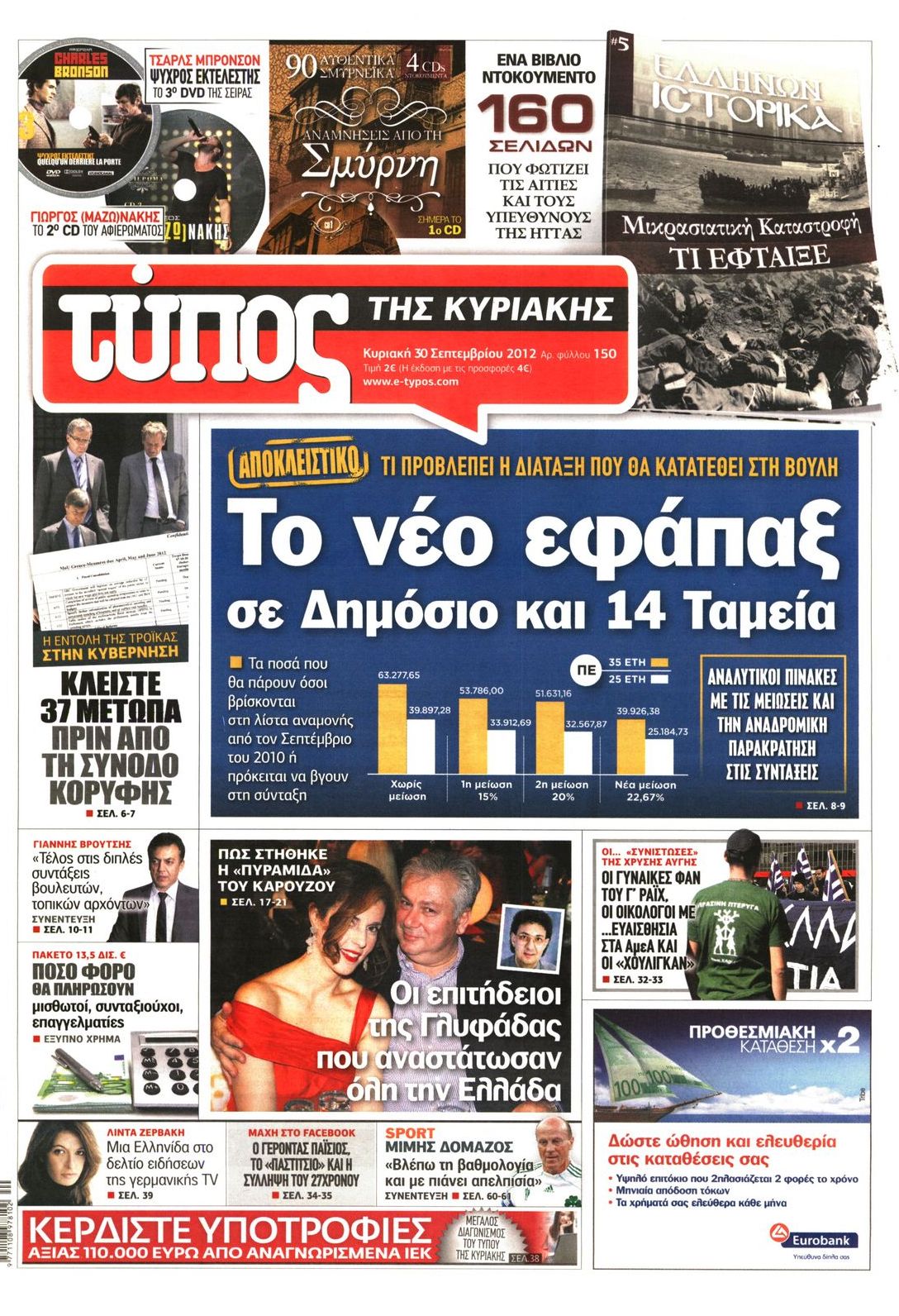 Εξώφυλο εφημερίδας ΕΛΕΥΘΕΡΟΣ ΤΥΠΟΣ 2012-09-30