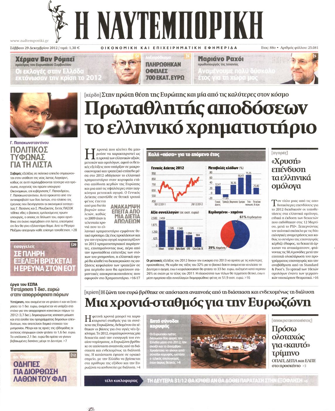 Εξώφυλο εφημερίδας ΝΑΥΤΕΜΠΟΡΙΚΗ 2012-12-29