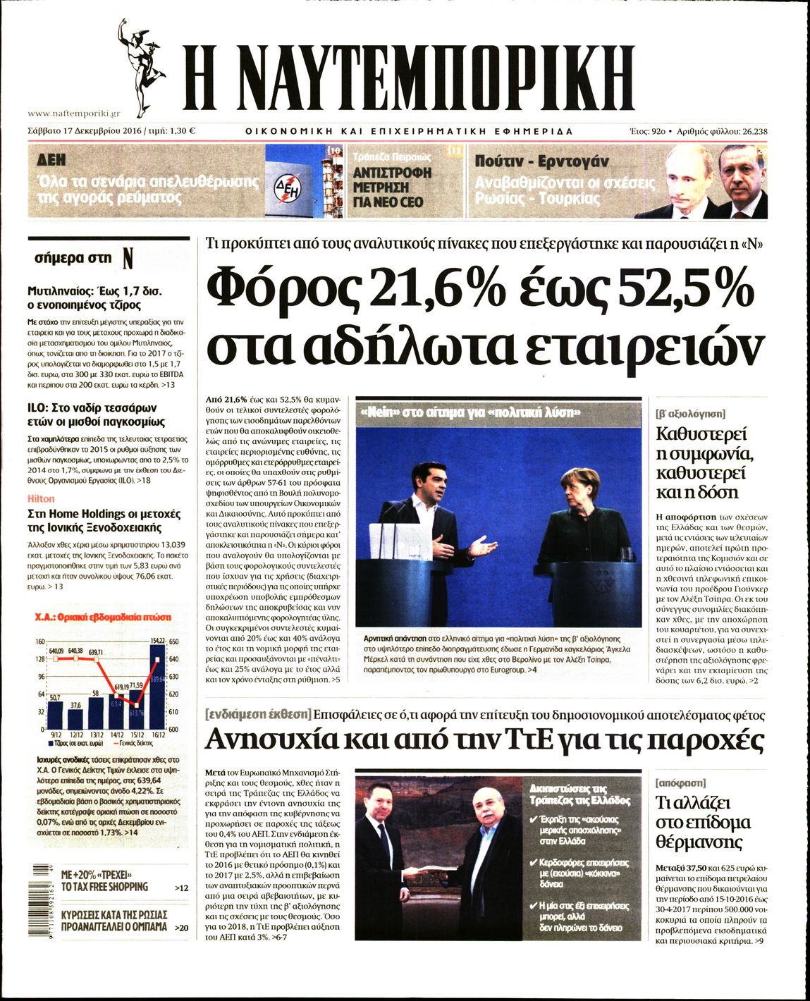 Εξώφυλο εφημερίδας ΝΑΥΤΕΜΠΟΡΙΚΗ 2016-12-17