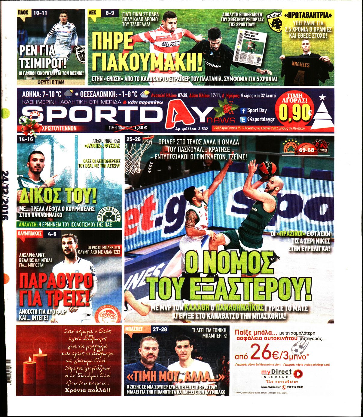 Εξώφυλο εφημερίδας SPORTDAY Fri, 23 Dec 2016 22:00:00 GMT