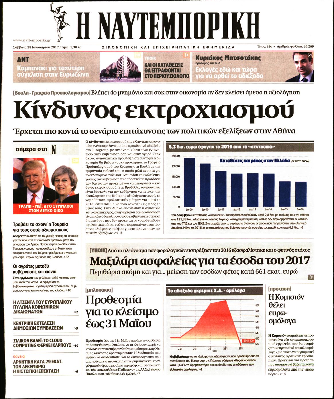 Εξώφυλο εφημερίδας ΝΑΥΤΕΜΠΟΡΙΚΗ 2017-01-28