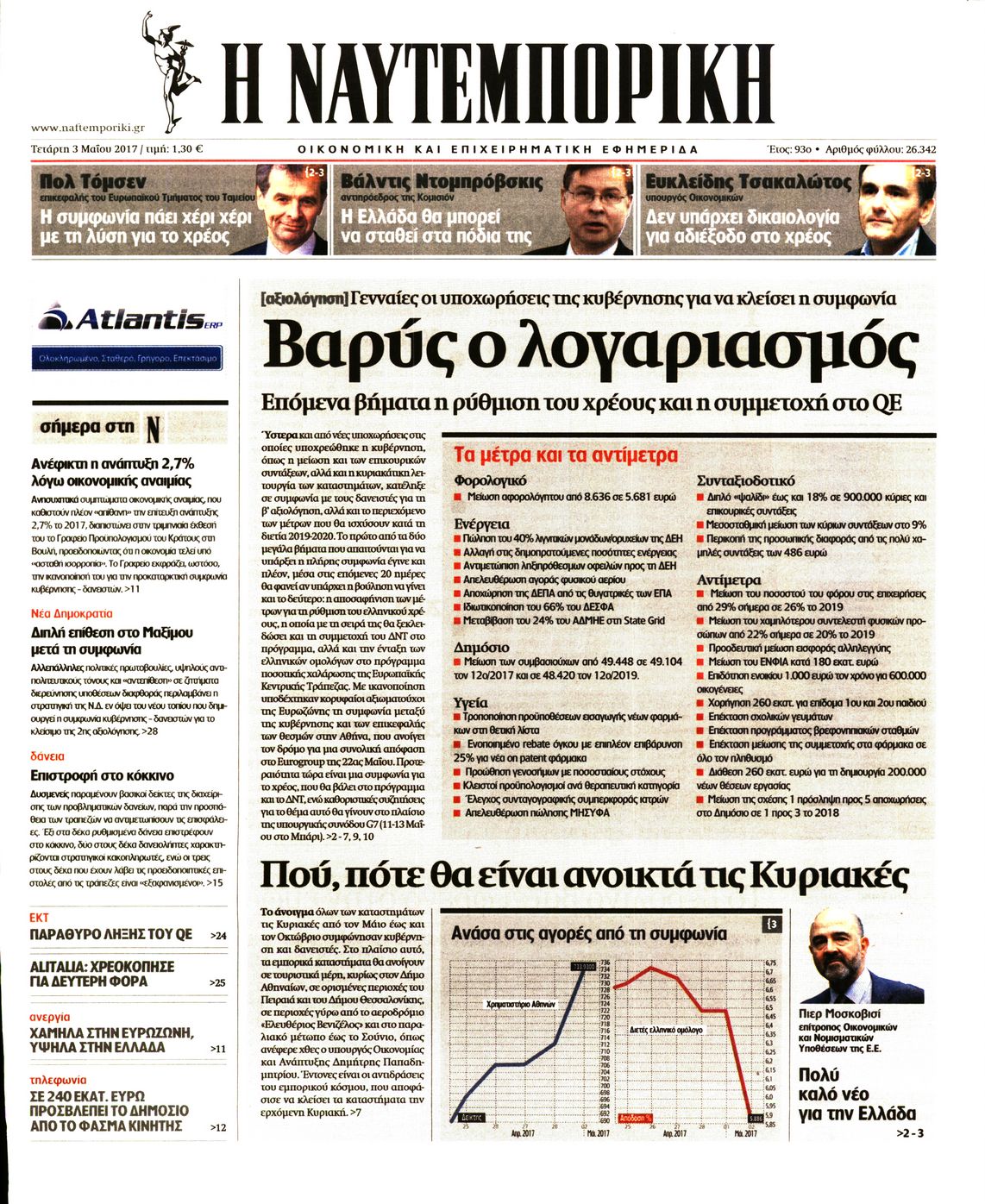 Εξώφυλο εφημερίδας ΝΑΥΤΕΜΠΟΡΙΚΗ Tue, 02 May 2017 21:00:00 GMT