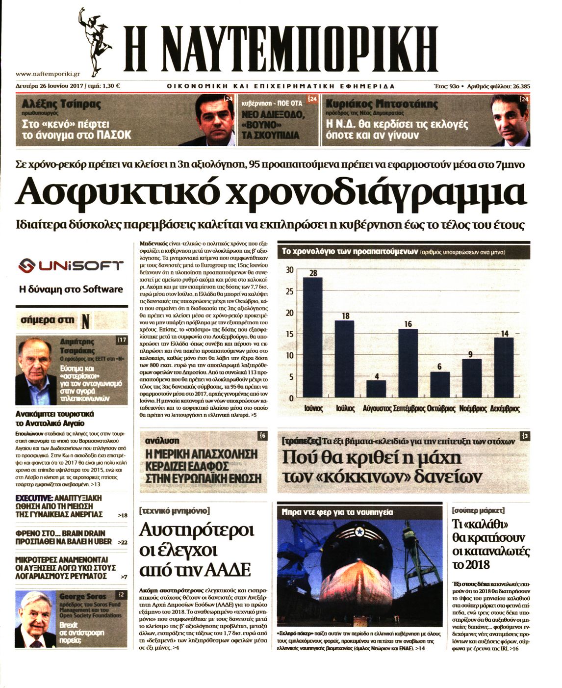 Εξώφυλο εφημερίδας ΝΑΥΤΕΜΠΟΡΙΚΗ 2017-06-26