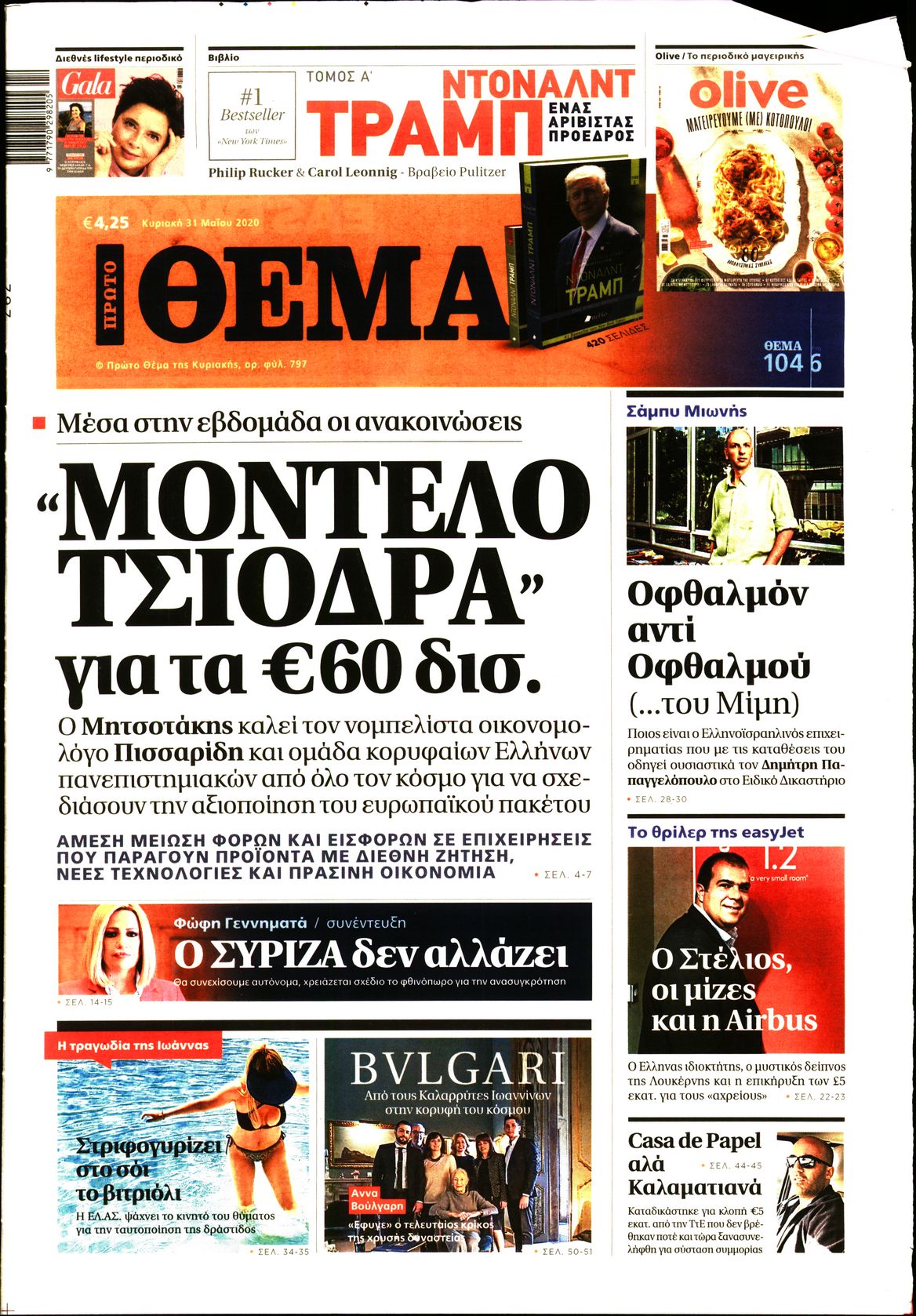 Εξώφυλο εφημερίδας ΠΡΩΤΟ ΘΕΜΑ 2020-05-31