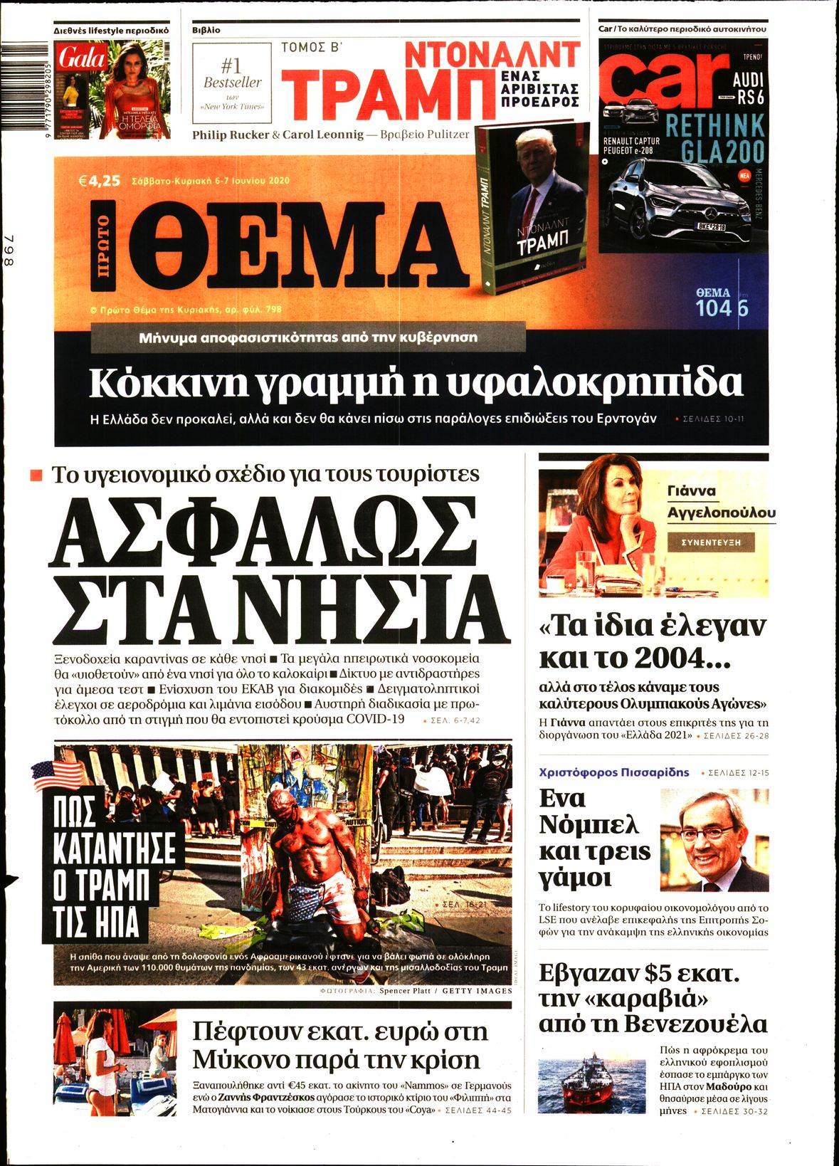 Εξώφυλο εφημερίδας ΠΡΩΤΟ ΘΕΜΑ 2020-06-06