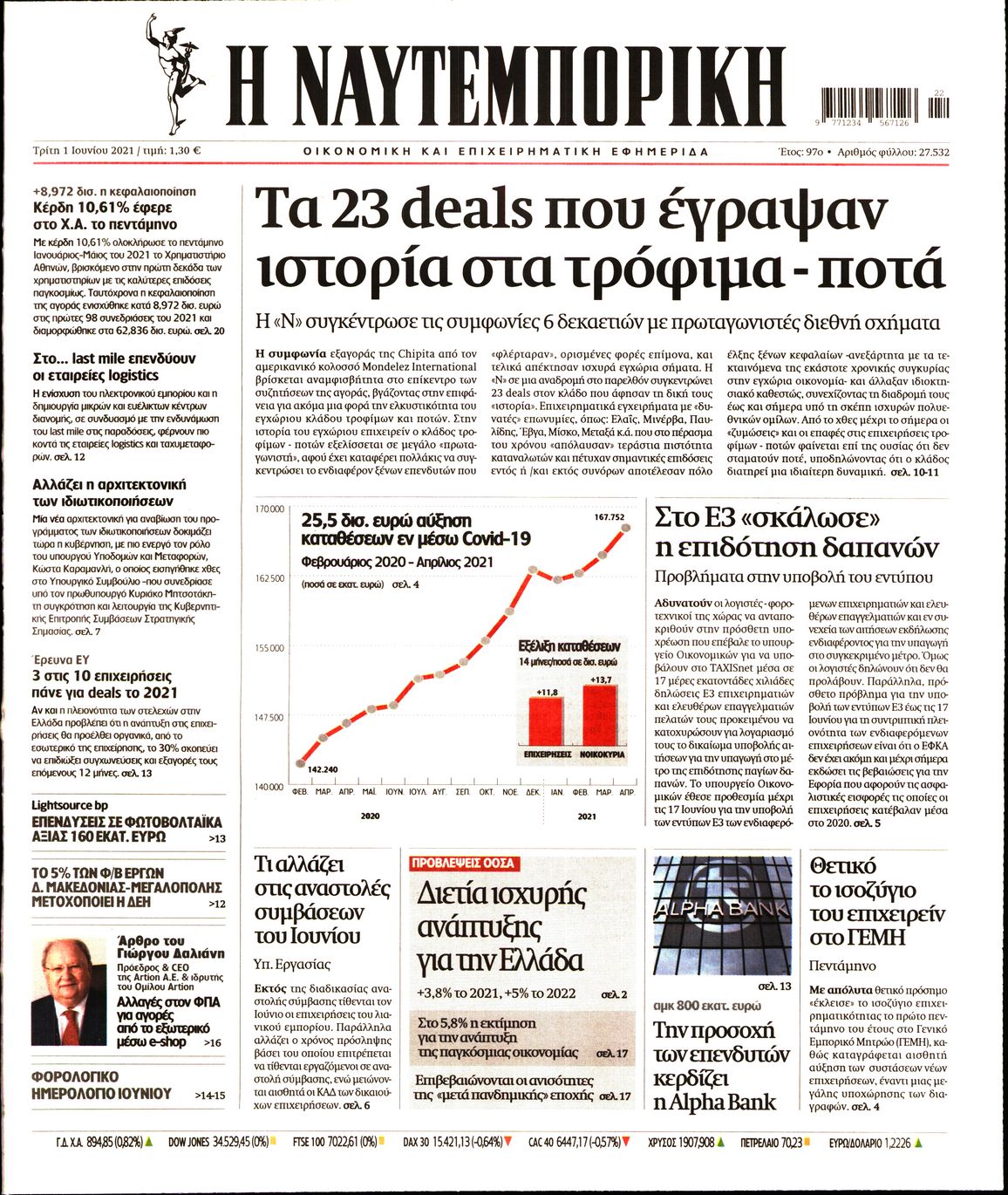 Εξώφυλο εφημερίδας ΝΑΥΤΕΜΠΟΡΙΚΗ 2021-06-01