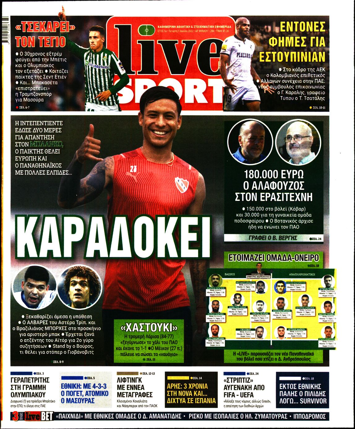 Εξώφυλο εφημερίδας LIVE SPORT 2022-06-01