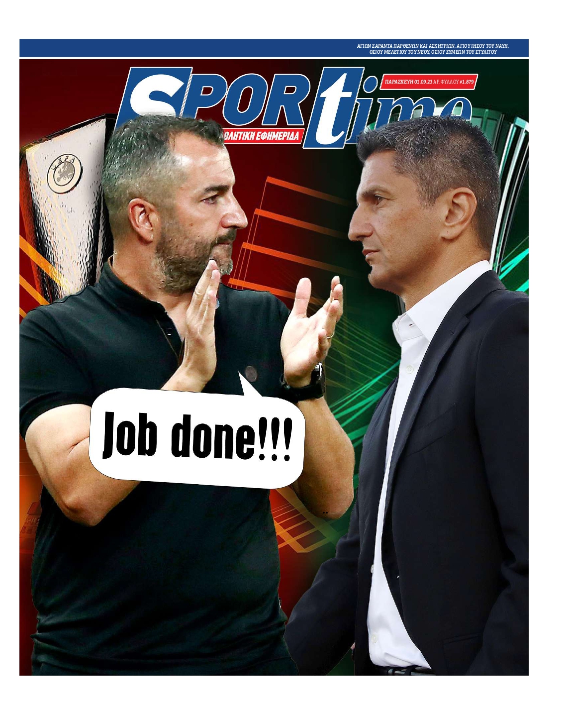 Εξώφυλο εφημερίδας SPORTIME 2023-09-01