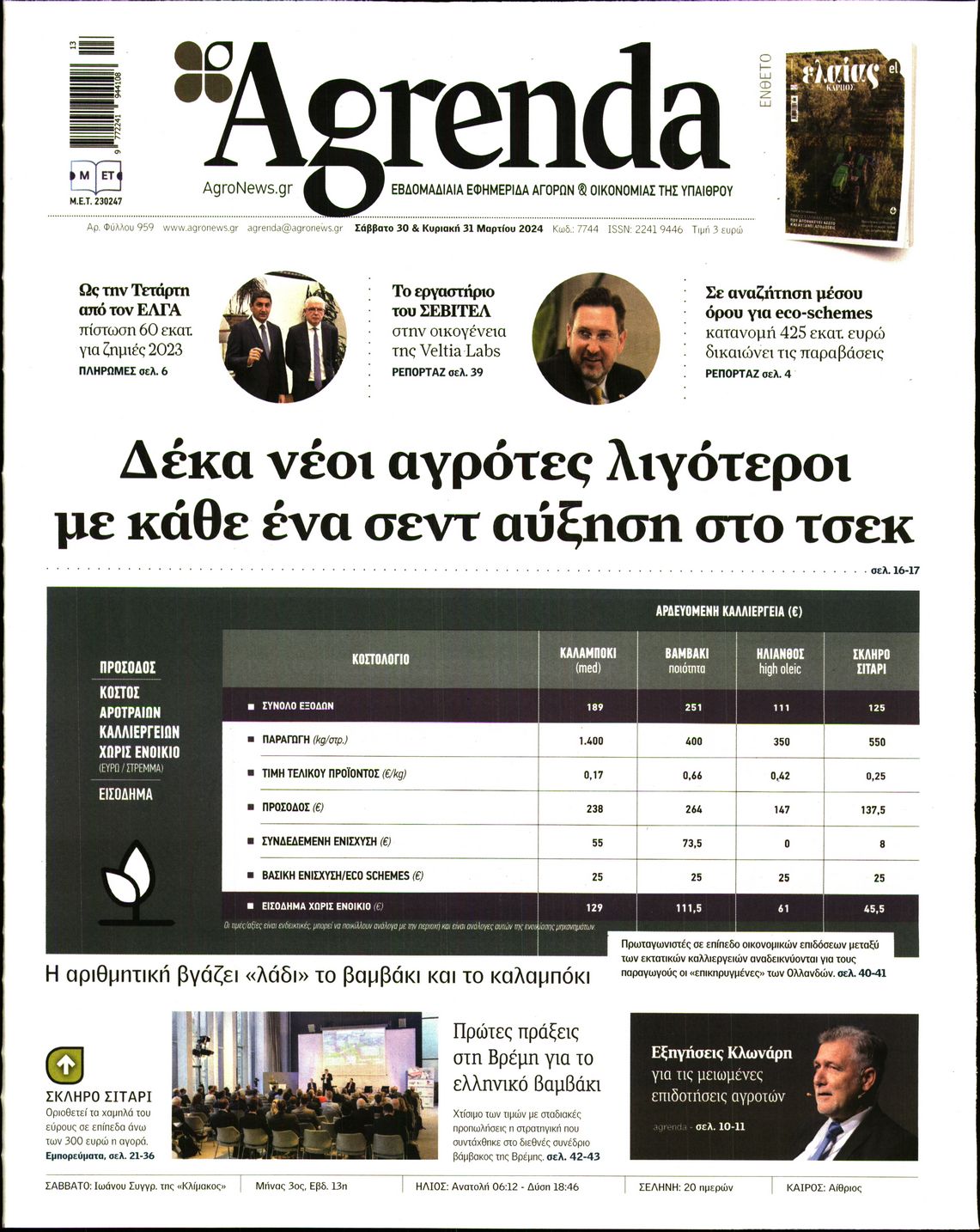 Εξώφυλο εφημερίδας AGRENDA 2024-03-30