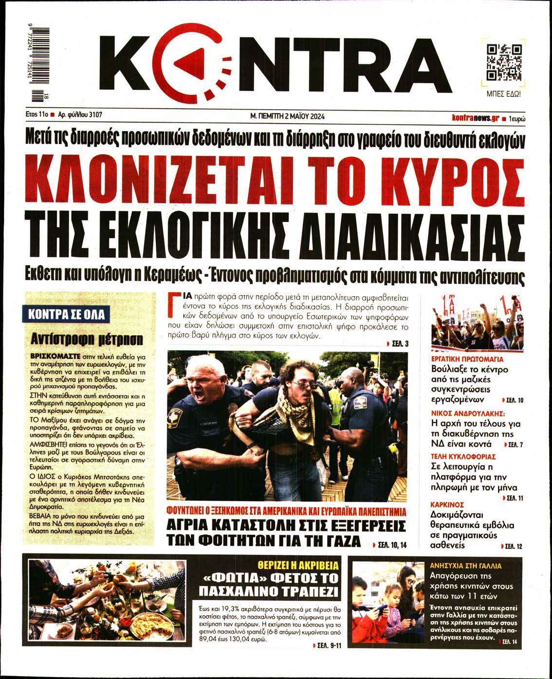 Εξώφυλο εφημερίδας KONTRA NEWS 2024-05-02