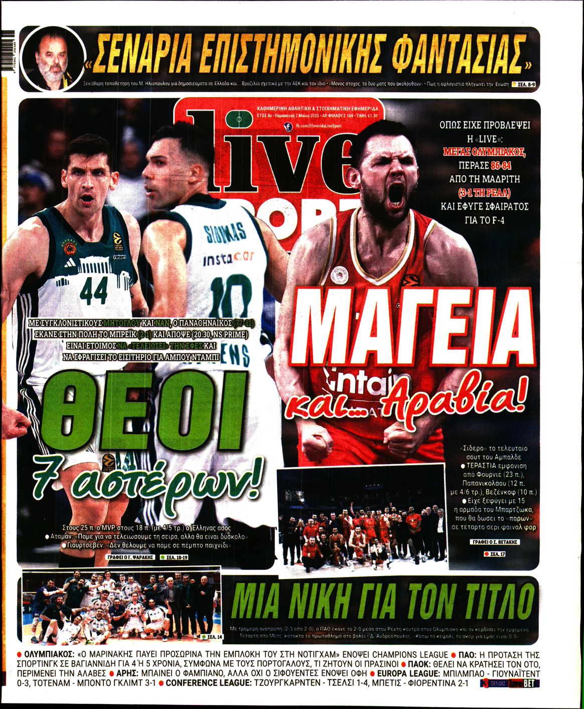 Εξώφυλο εφημερίδας LIVE SPORT 2025-05-02