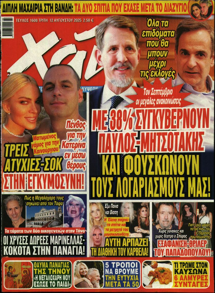 Εξώφυλο εφημερίδας ΧΑΙ 2025-08-12
